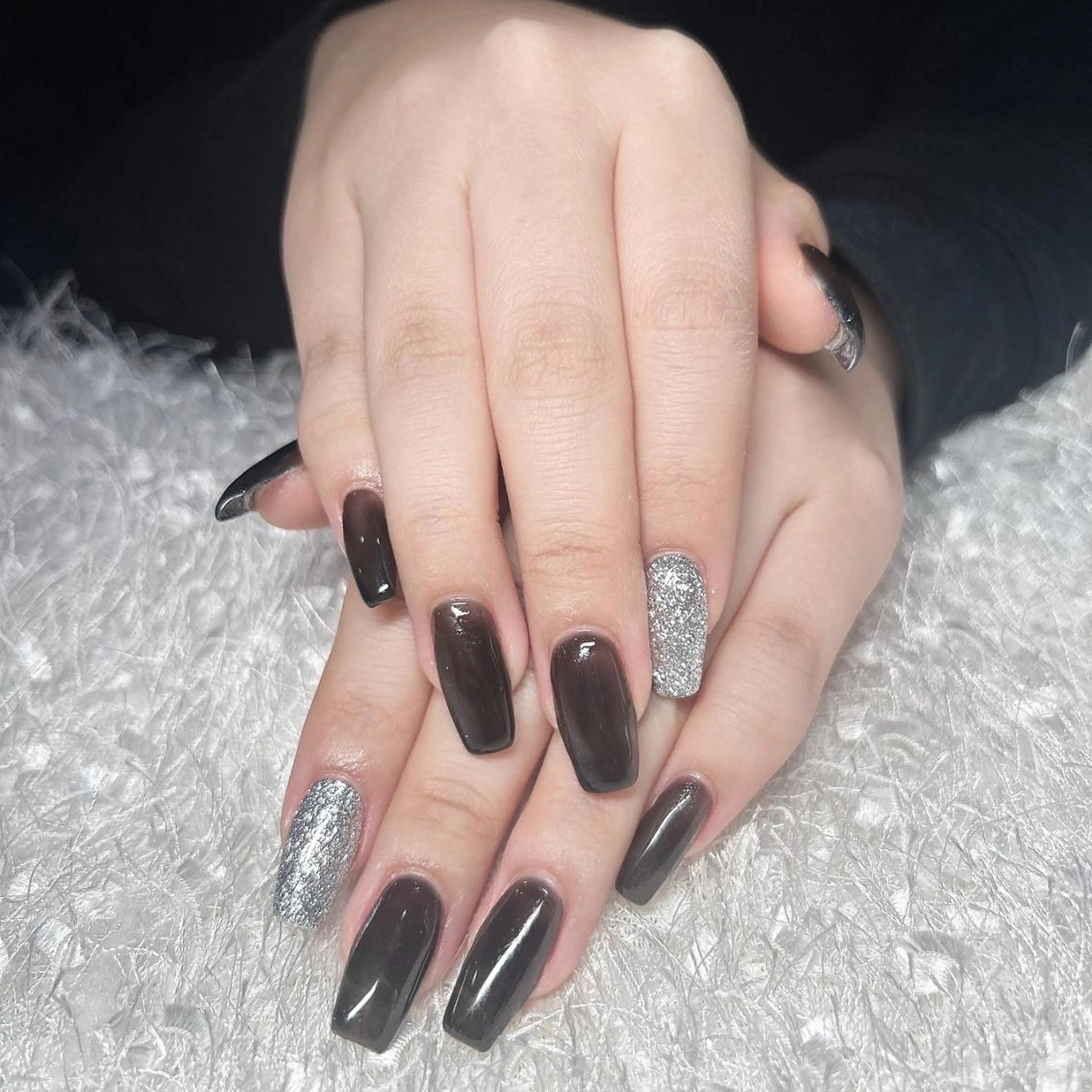 ネイル オーロラネイル 長さ出し フレンチネイル ジェルネイル グラデーション ハンドネイル Nail&eye Belire 新宿のネイルデザイン