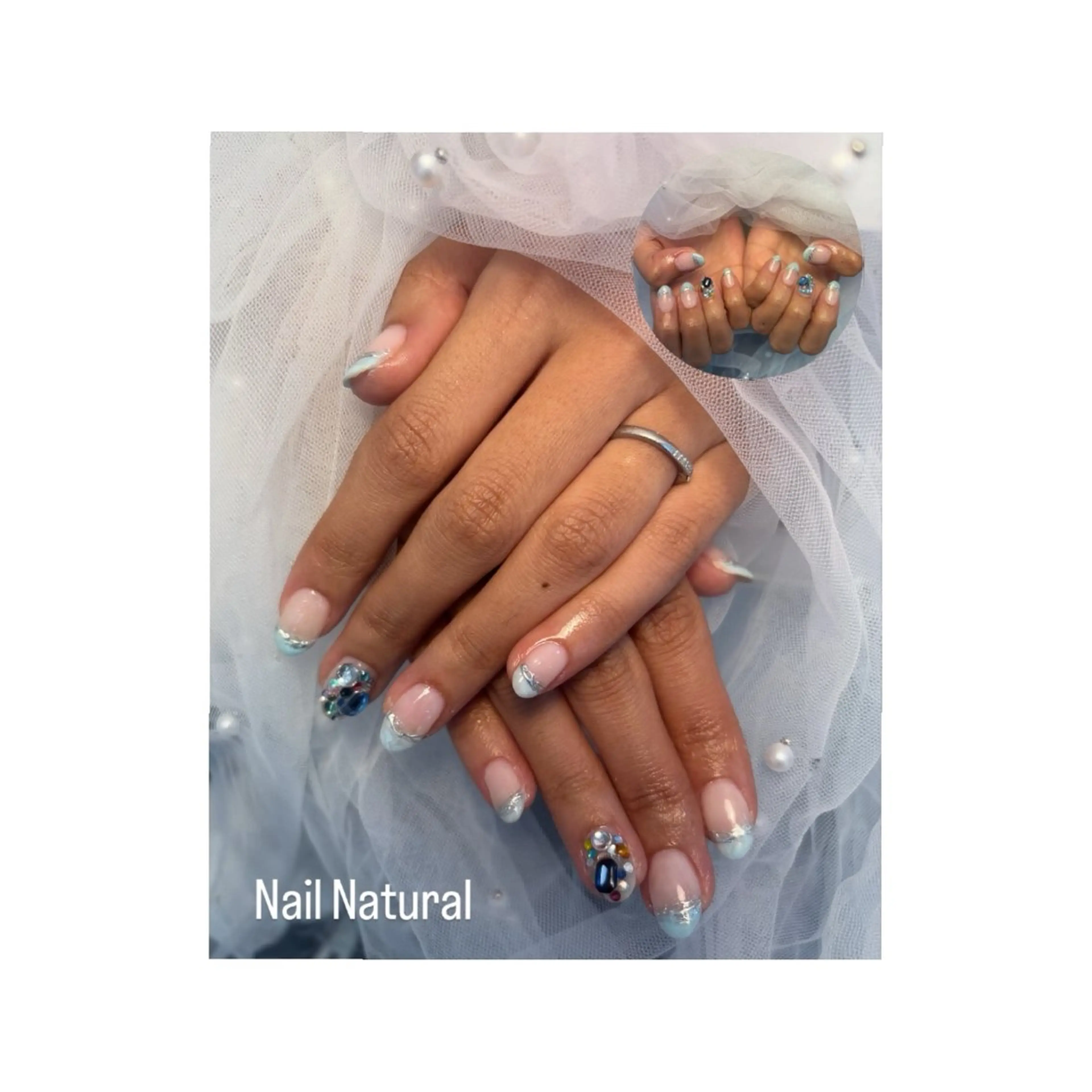 ネイル フラッシュネイル フットネイル フレンチネイル ジェルネイル ガラスフレンチ Nail salon Natulalのネイルデザイン