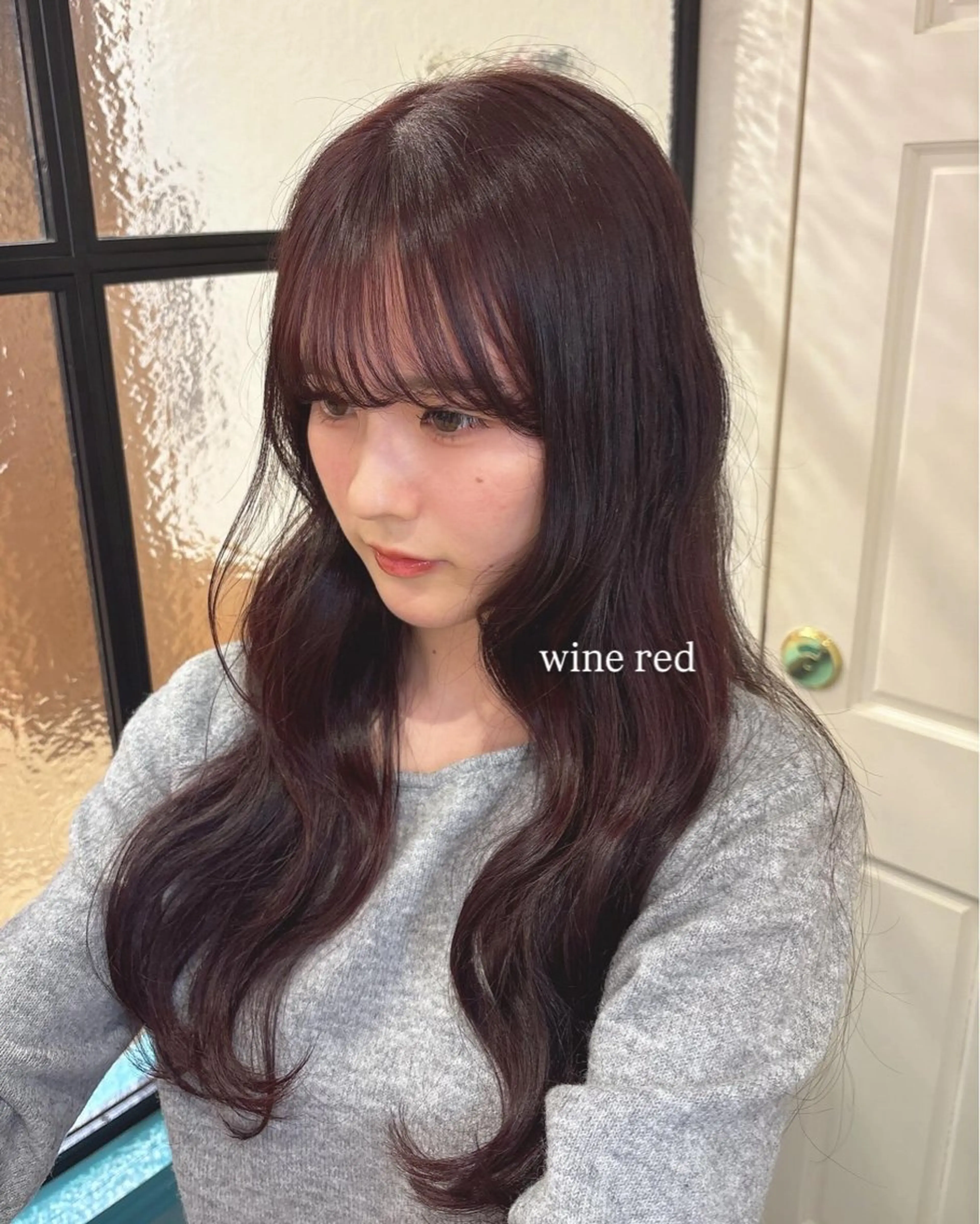 ロング カラー レッドカラー ヘアカラー トリートメント 顔周りレイヤーカット /髪質改善/ゆう🤍のヘアスタイル