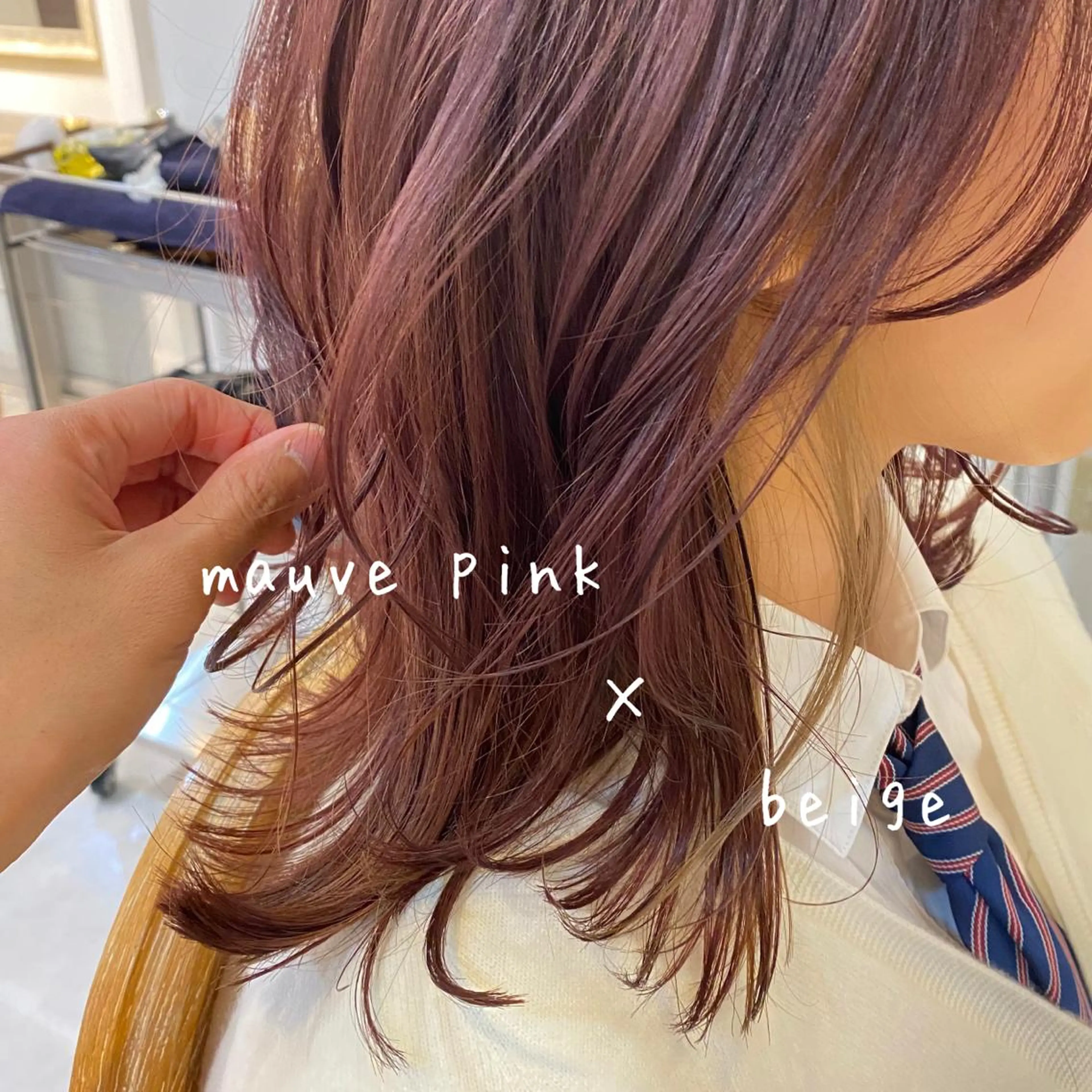 ミディアム カラー モテ前髪 タゴメ シンヤのヘアスタイル