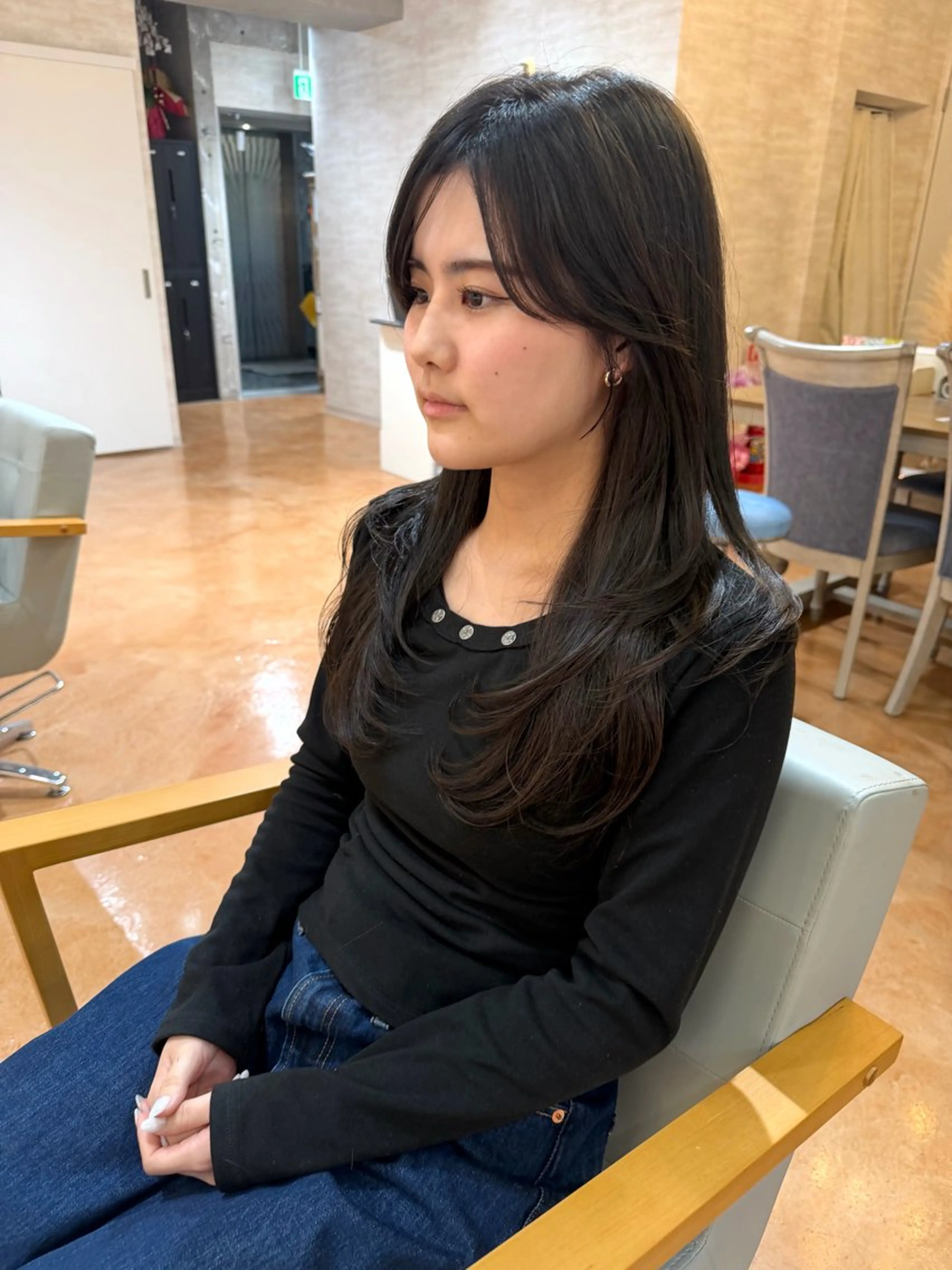 ロング レイヤーカット 北川大輔🌟 小顔レイヤーカットのヘアスタイル