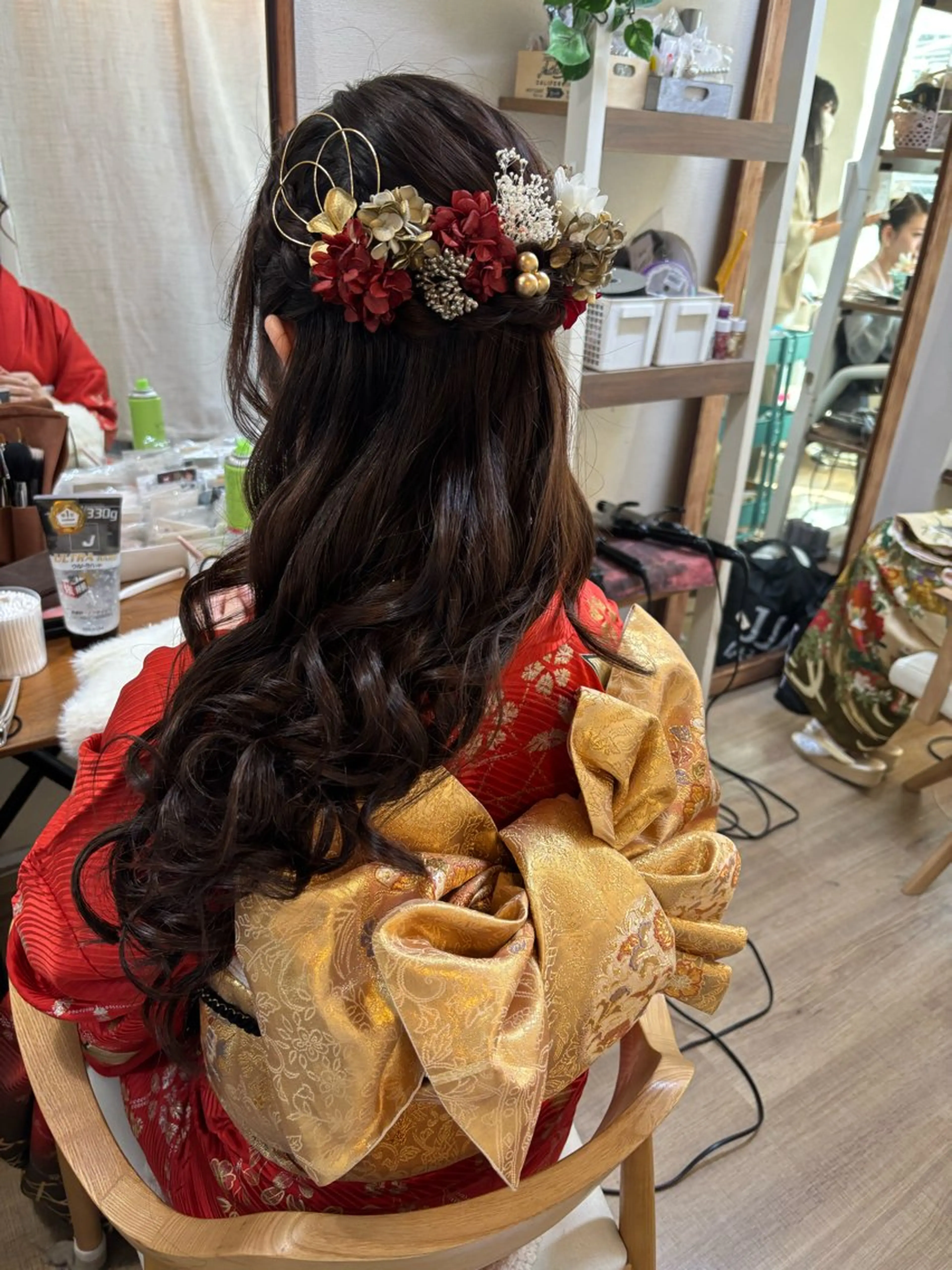 ロング ヘアアレンジ 成人式 早朝✨ヘアセット 着付け/清水玲歌のヘアスタイル