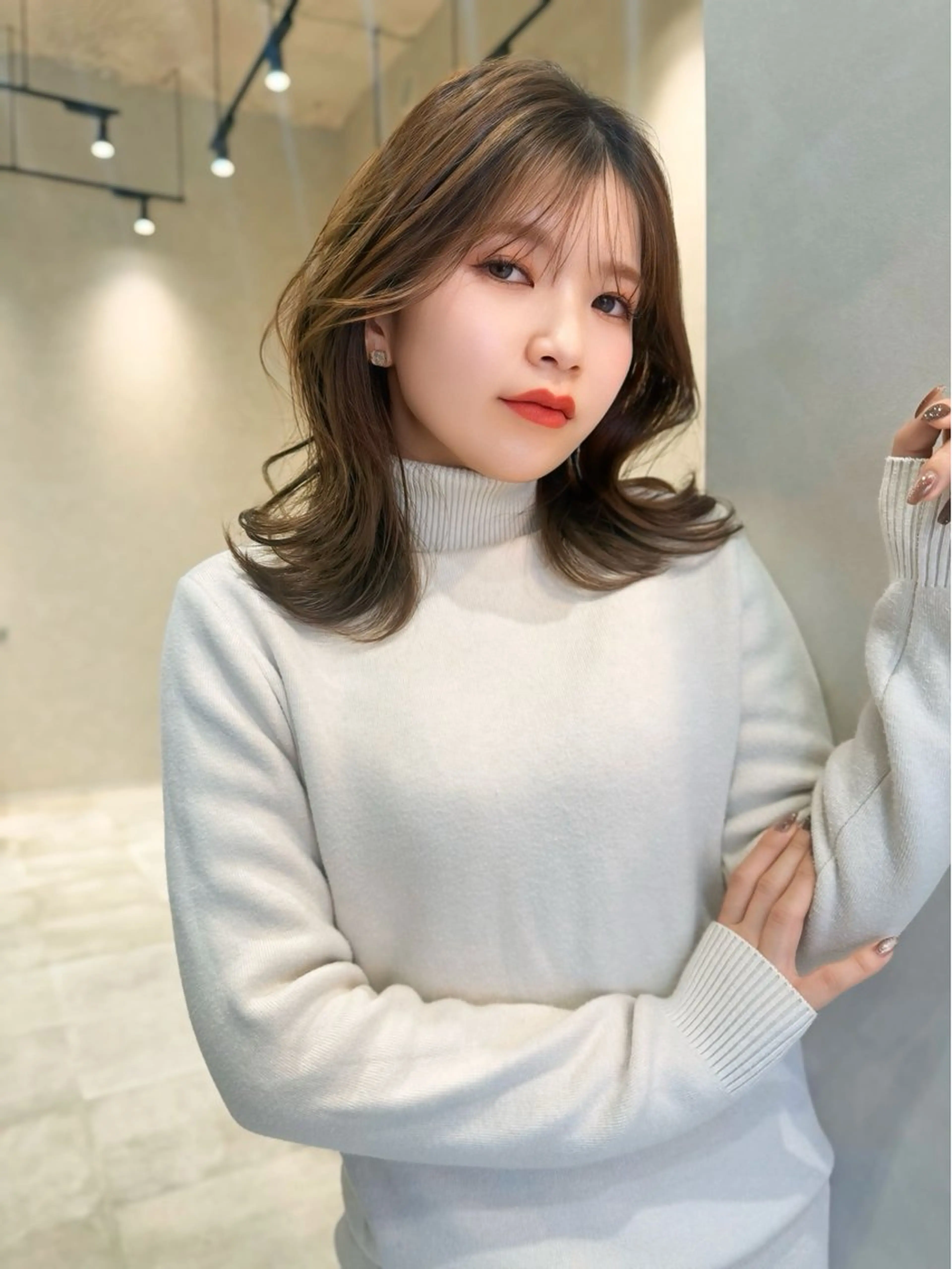 ミディアム カット ヘアカラー トリートメント 盛れるカットカラー DEAN豊橋店のヘアスタイル