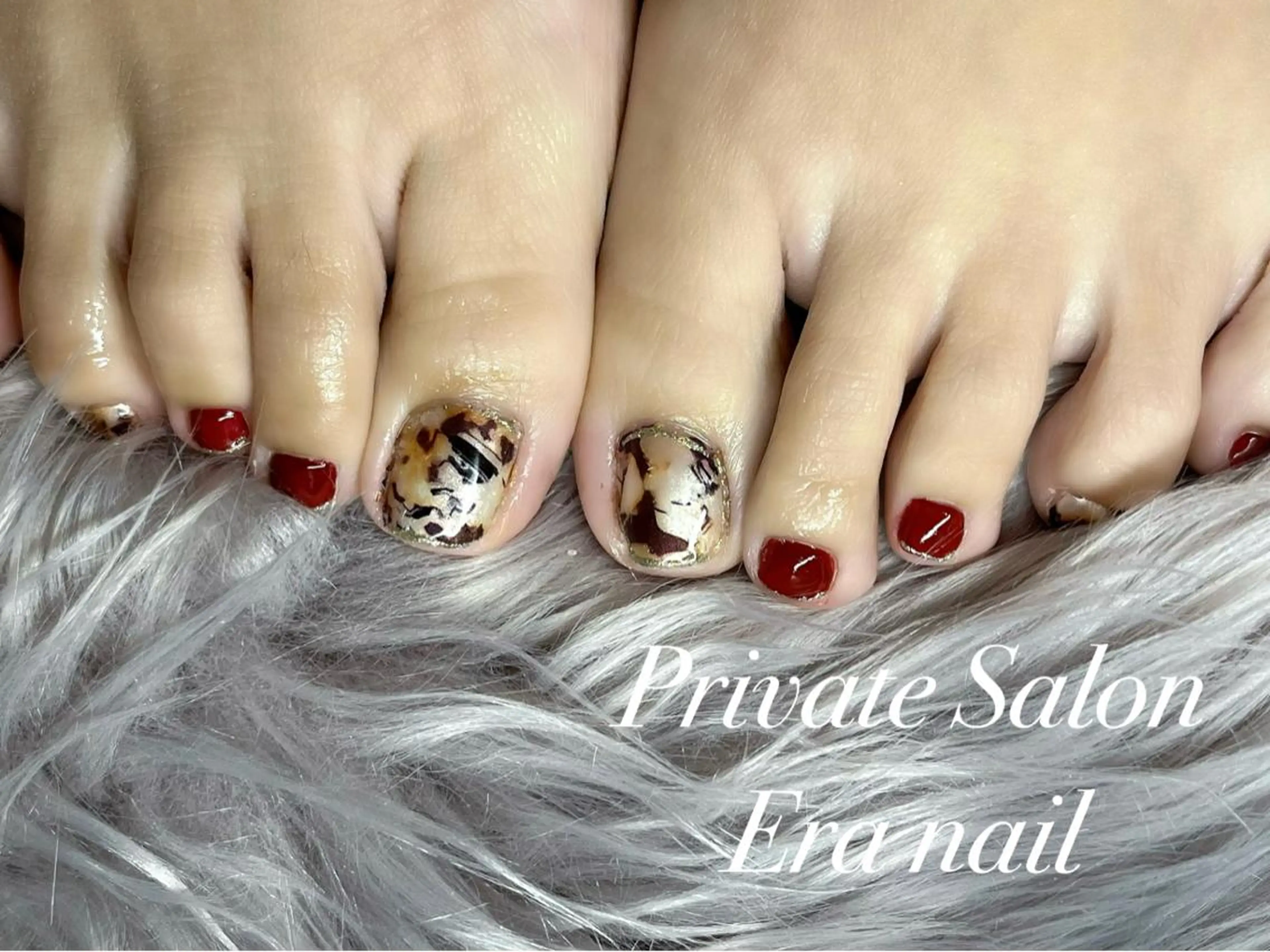 ネイル べっ甲ネイル フットネイル Era nailのネイルデザイン