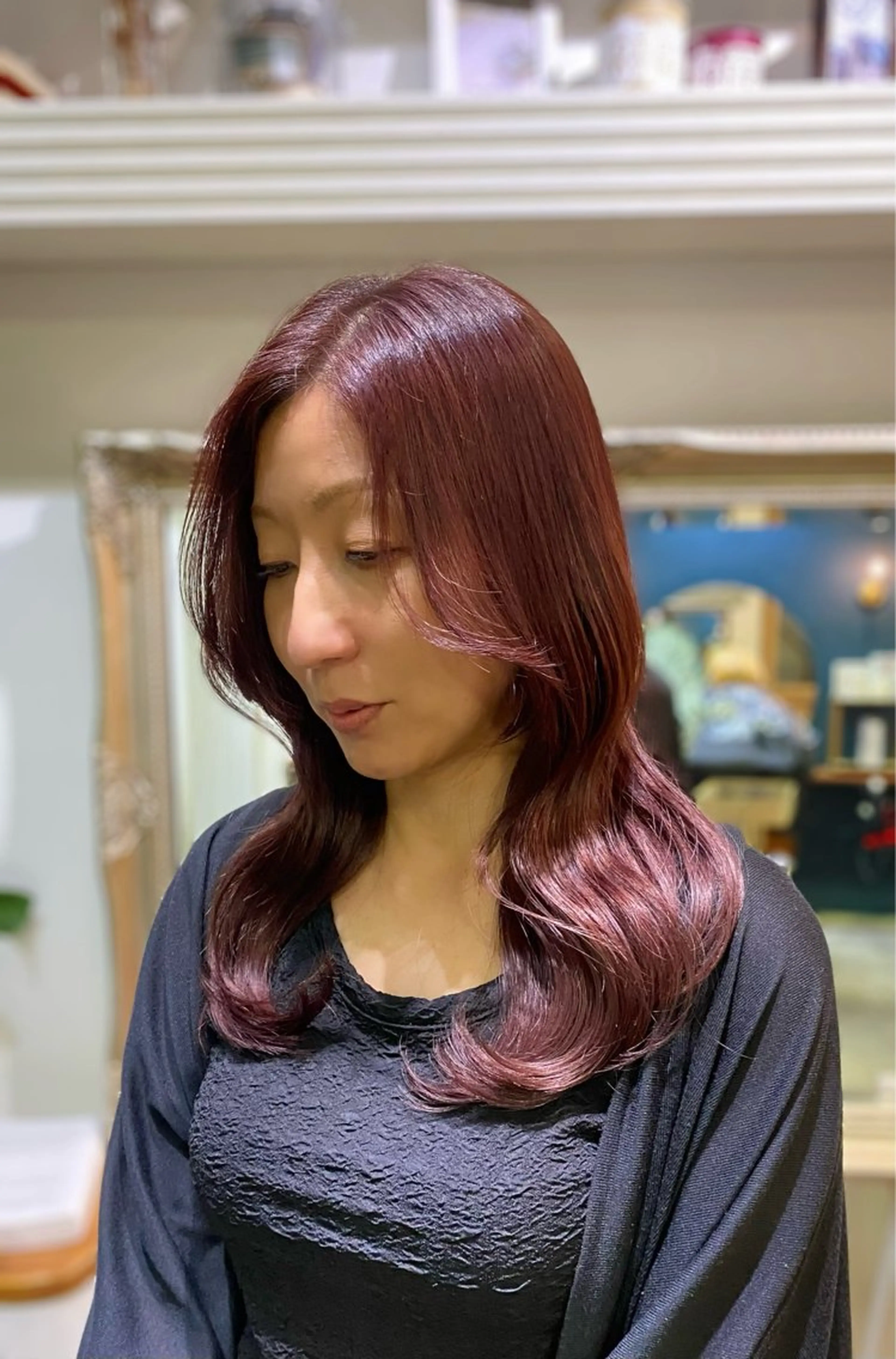 セミロング カラー ブリーチ ブリーチなしカラー Narumi 🧚‍♂️のマツエク・マツパデザイン