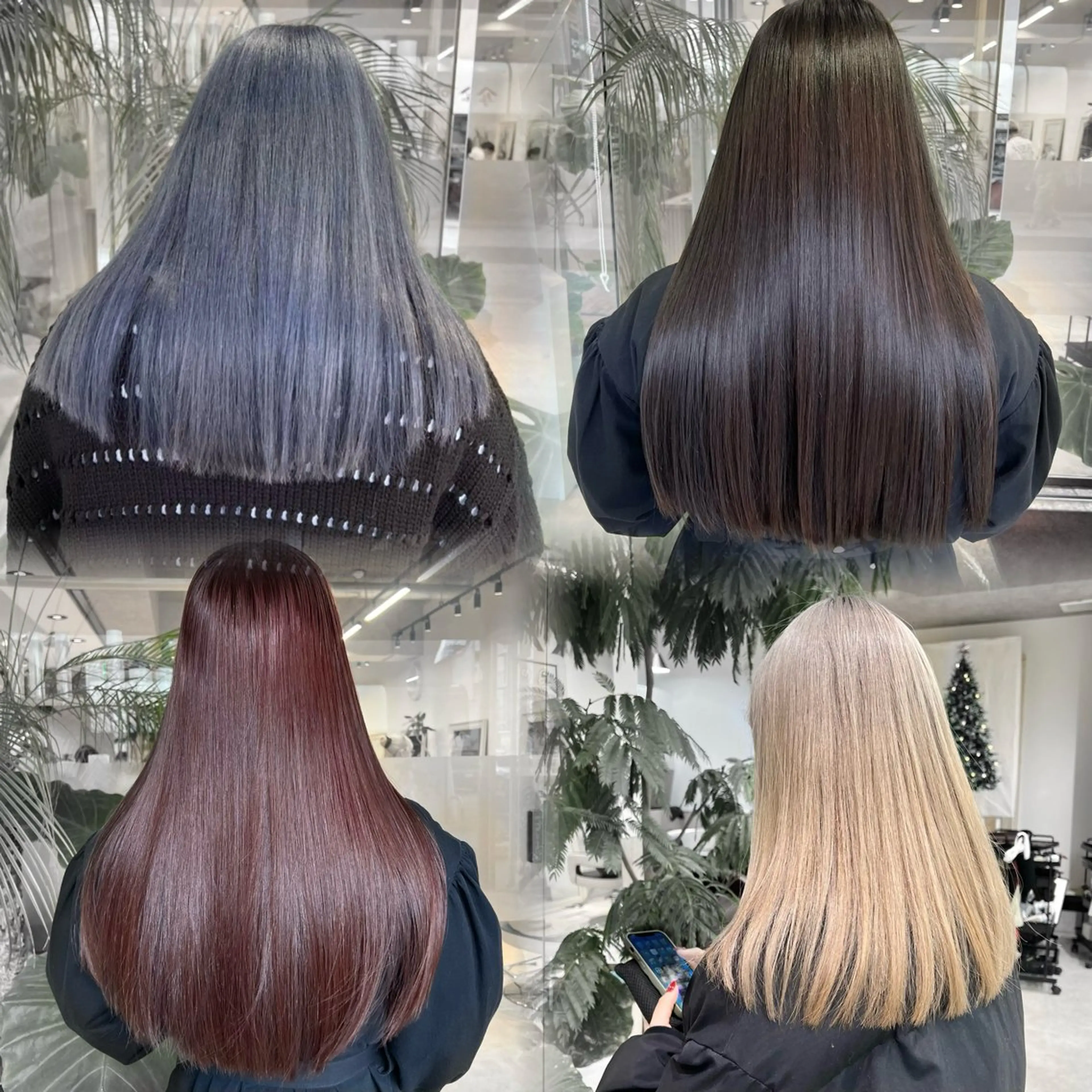 ロング カラー 縮毛矯正/ブリーチ 無しWカラーのヘアスタイル