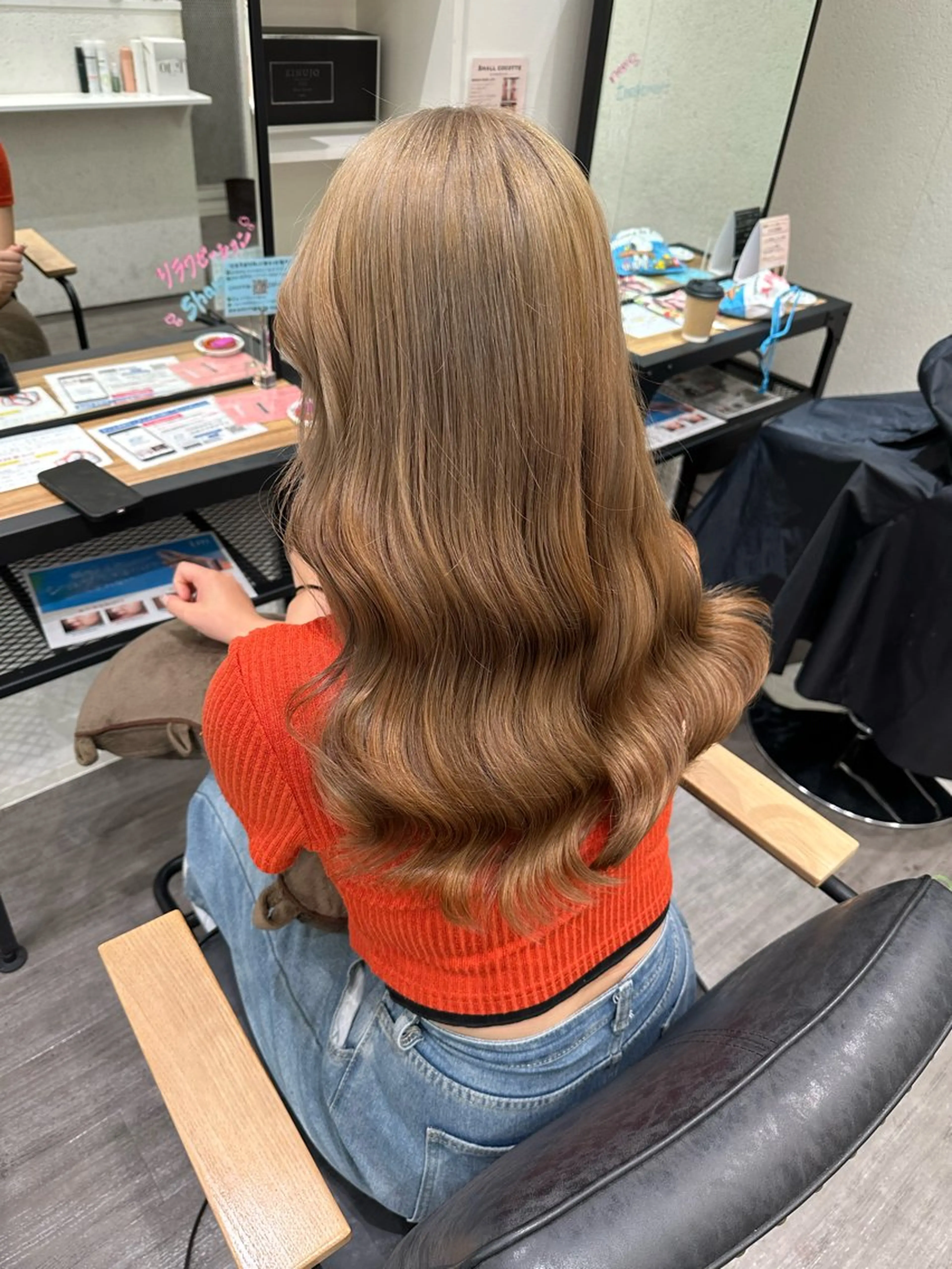 セミロング カラー ベージュカラー 艶髪レイヤー上田 紗也🇰🇷💗のヘアスタイル