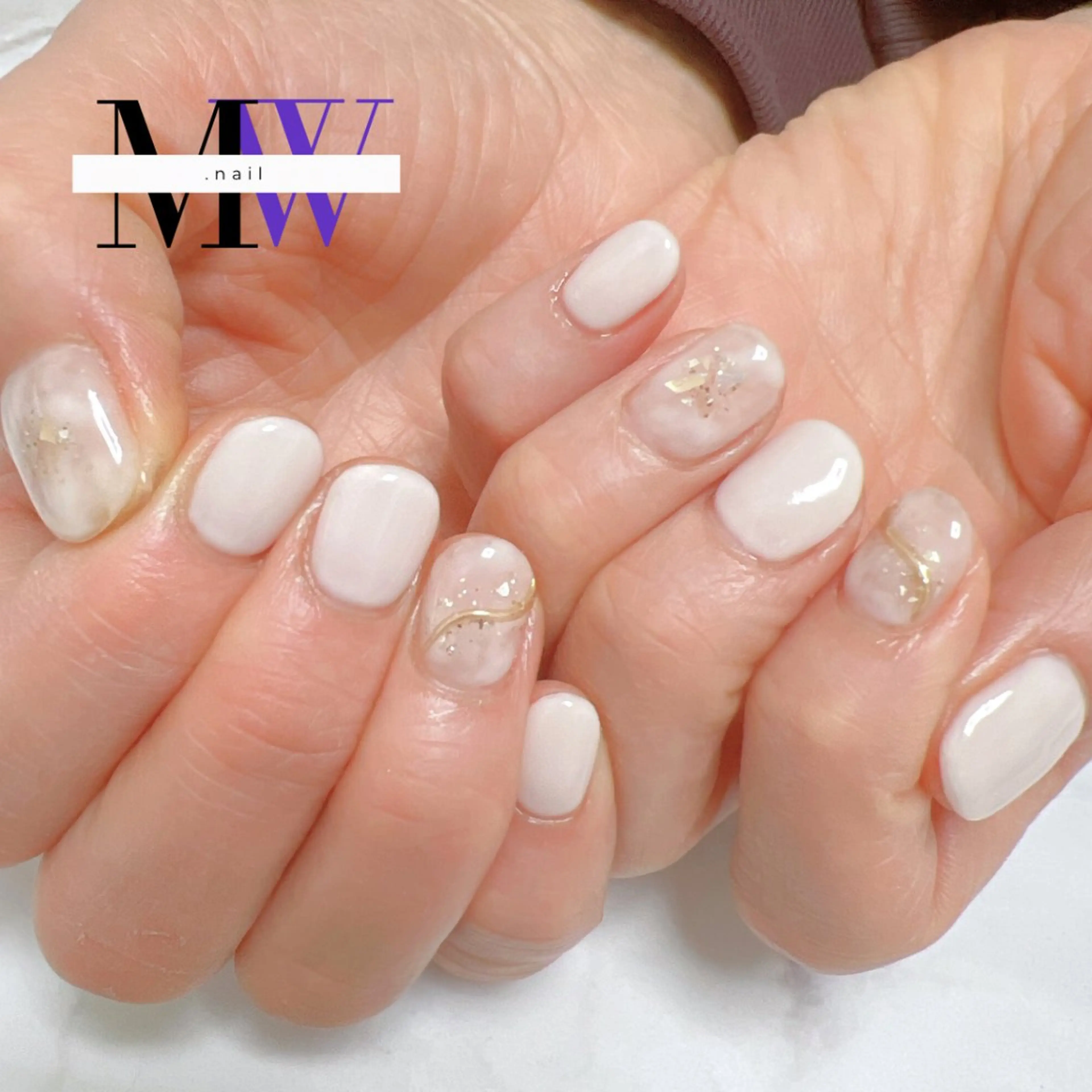 ネイル ニュアンスネイル ハンドネイル MW .nailのネイルデザイン