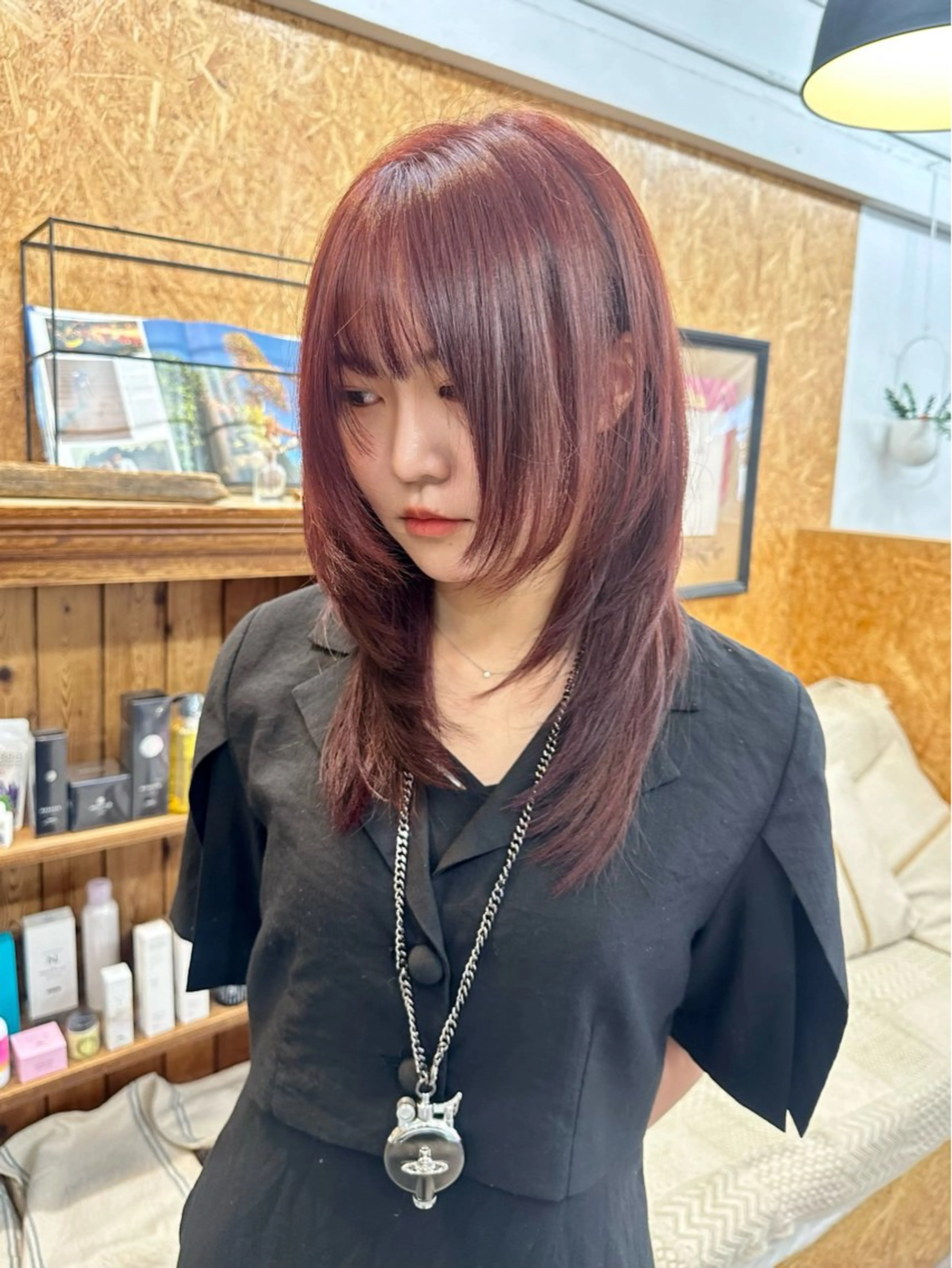 ミディアム カラー 🪭risa 暖色/レイヤー🪭のヘアスタイル