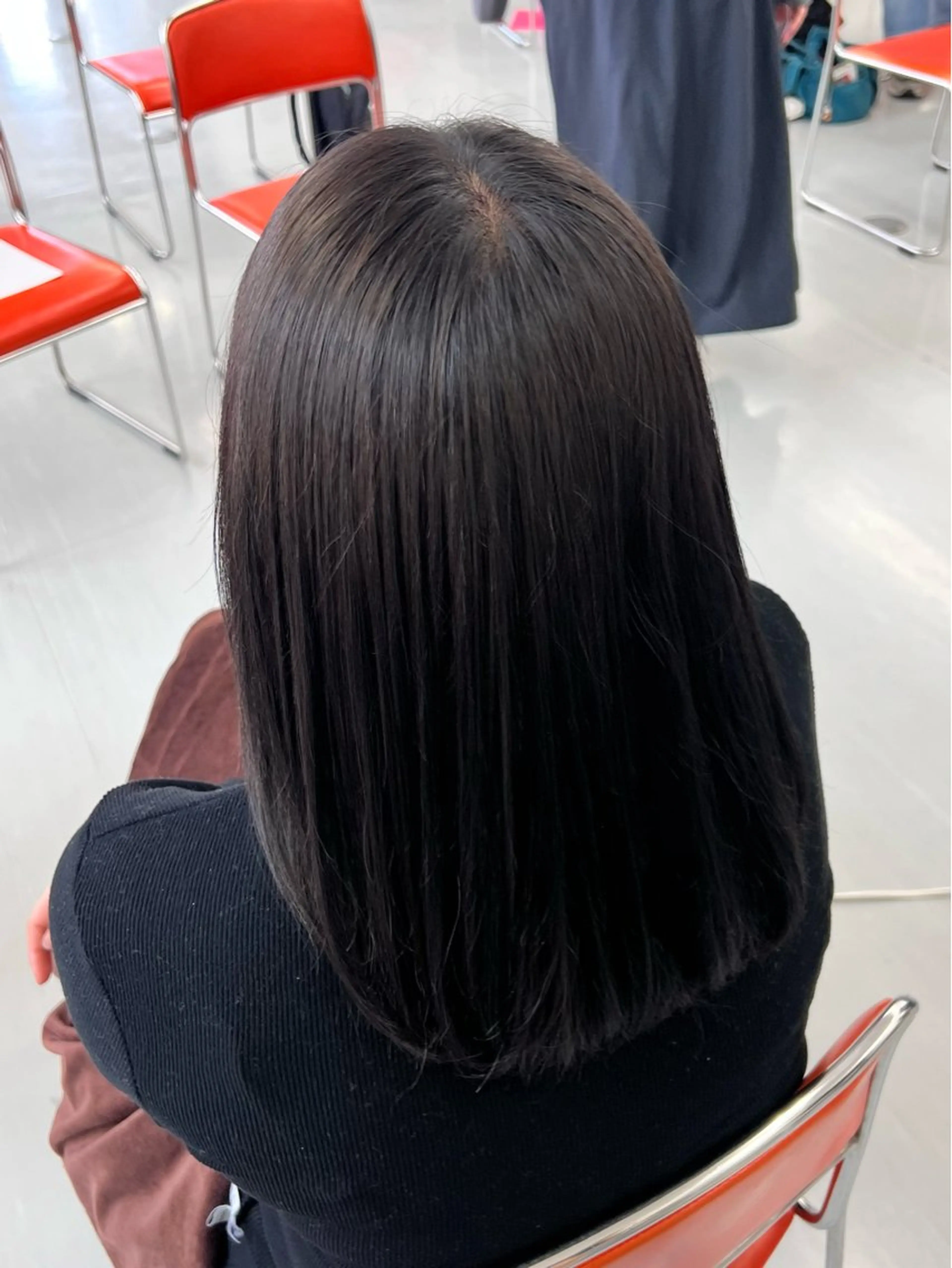 セミロング 髪質改善 縮毛矯正 まゆ/髪質改善 ストレート/スパ🫧のヘアスタイル