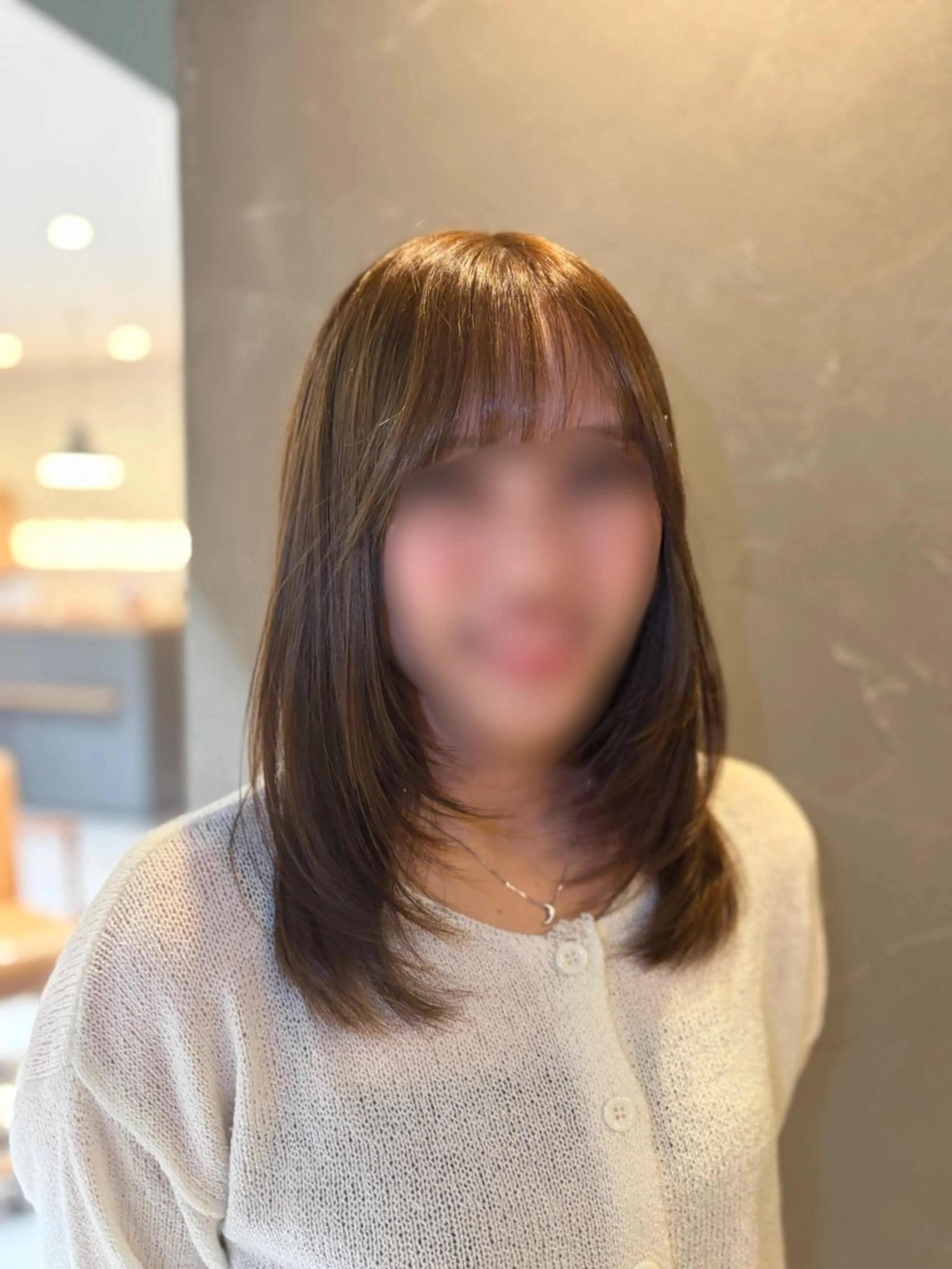 セミロング 顔まわりレイヤー 髪質改善 レイヤーカット カット 岡山レイヤーカット/ 髪質改善/松島大己のヘアスタイル