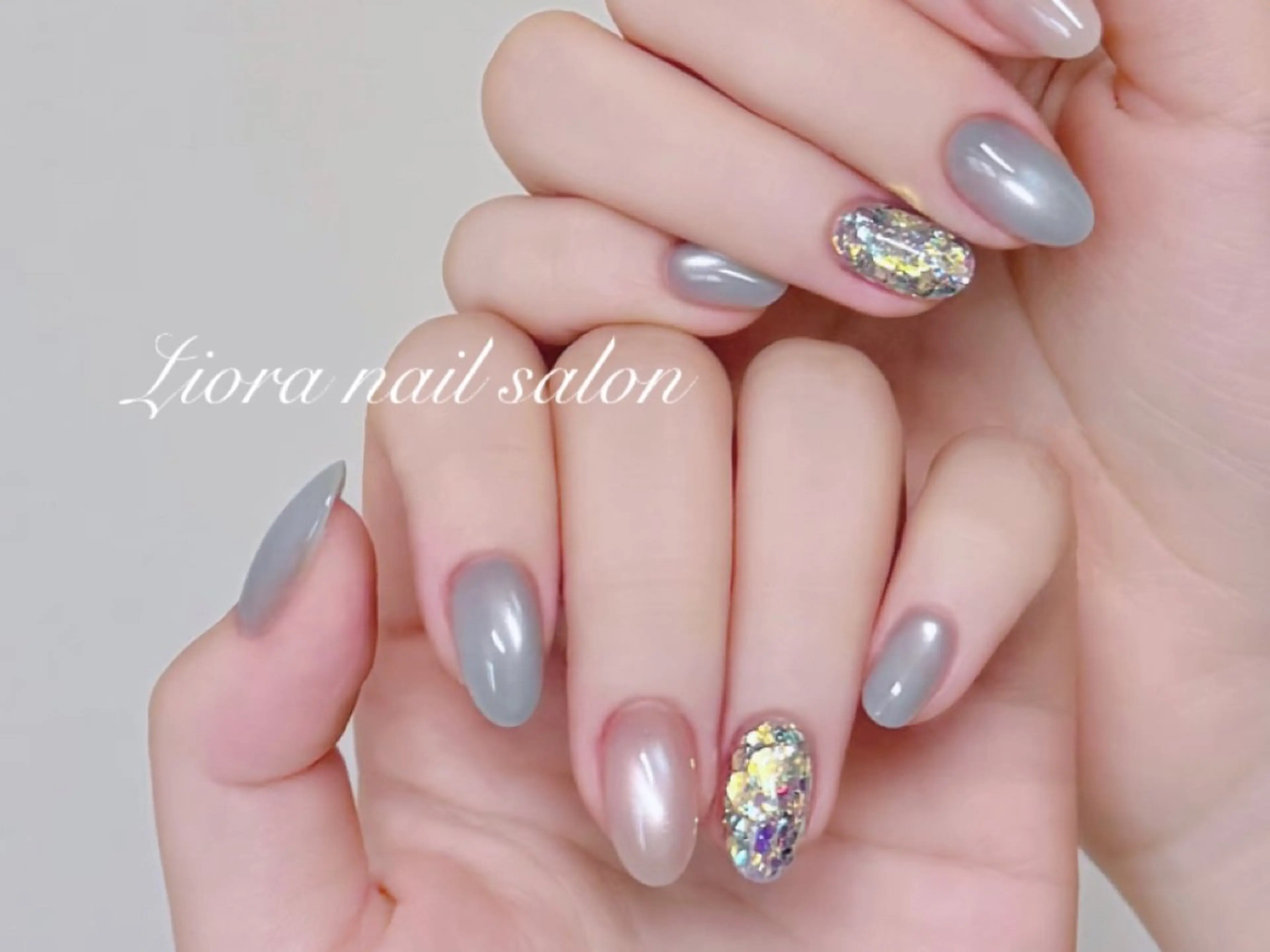 ネイル フレンチネイル ジェルネイル ガーリー グラデーション キラキラネイル ハンドネイル Liora nail スカルプ専門店のネイルデザイン