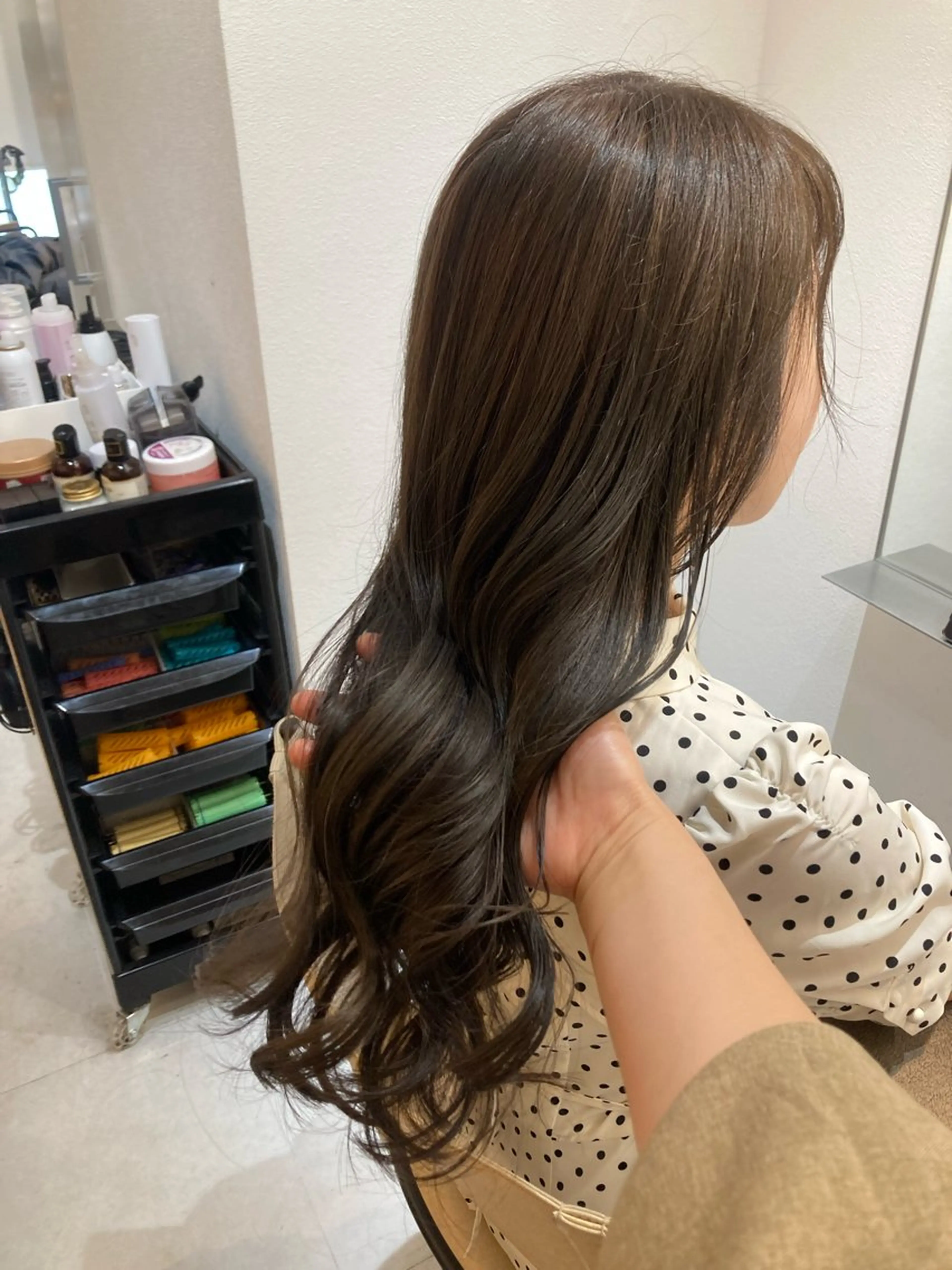 ロング カット ヘアカラー トリートメント ✨色持ちの良い艶 カラー✨蟹江真世のヘアスタイル