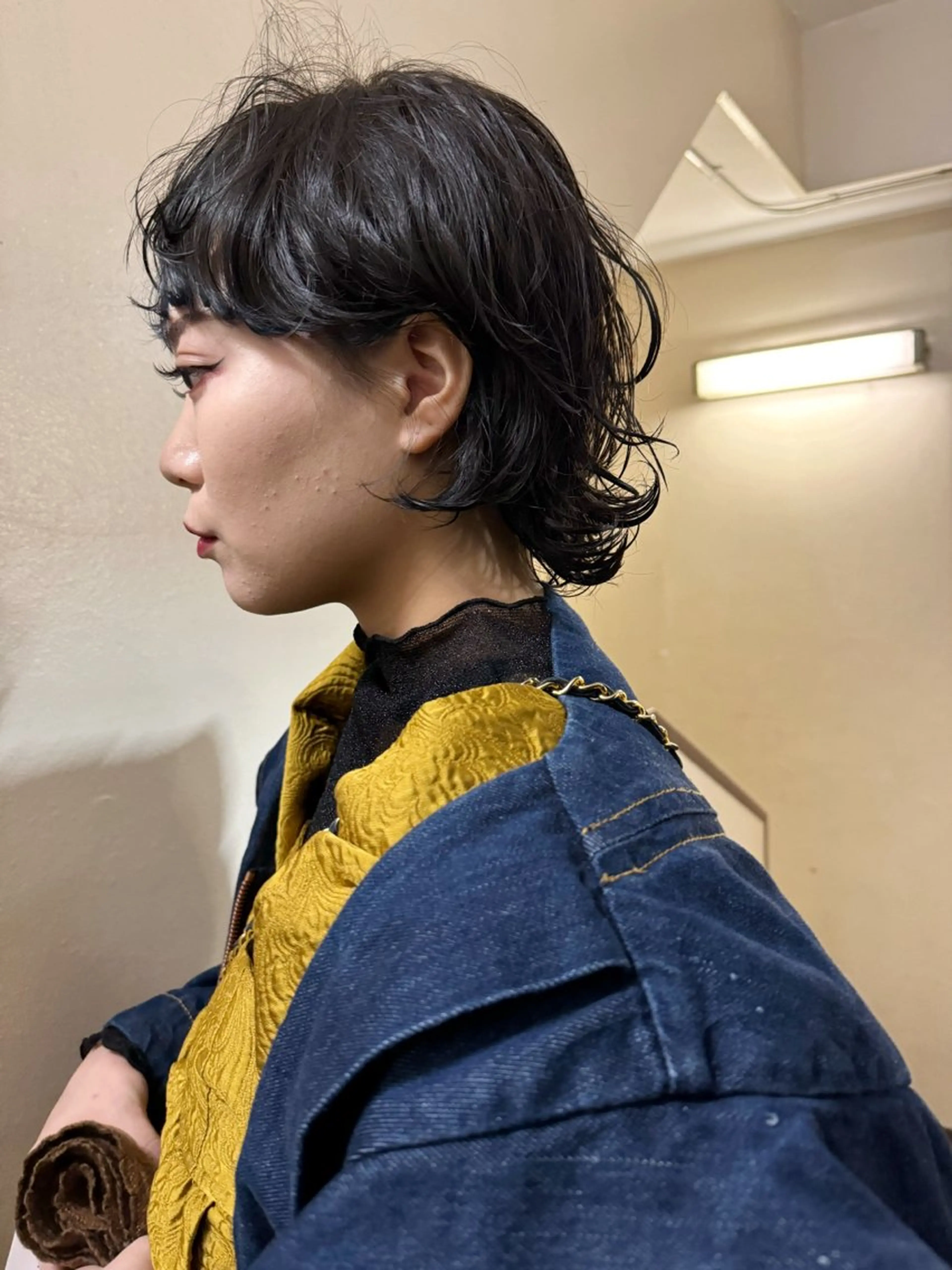 ショート カラー パーマ ヘアアレンジ ボブレイヤー ボブ レイヤーカット ニュアンスパーマ 丸山渉/表参道 レイヤーボブのヘアスタイル