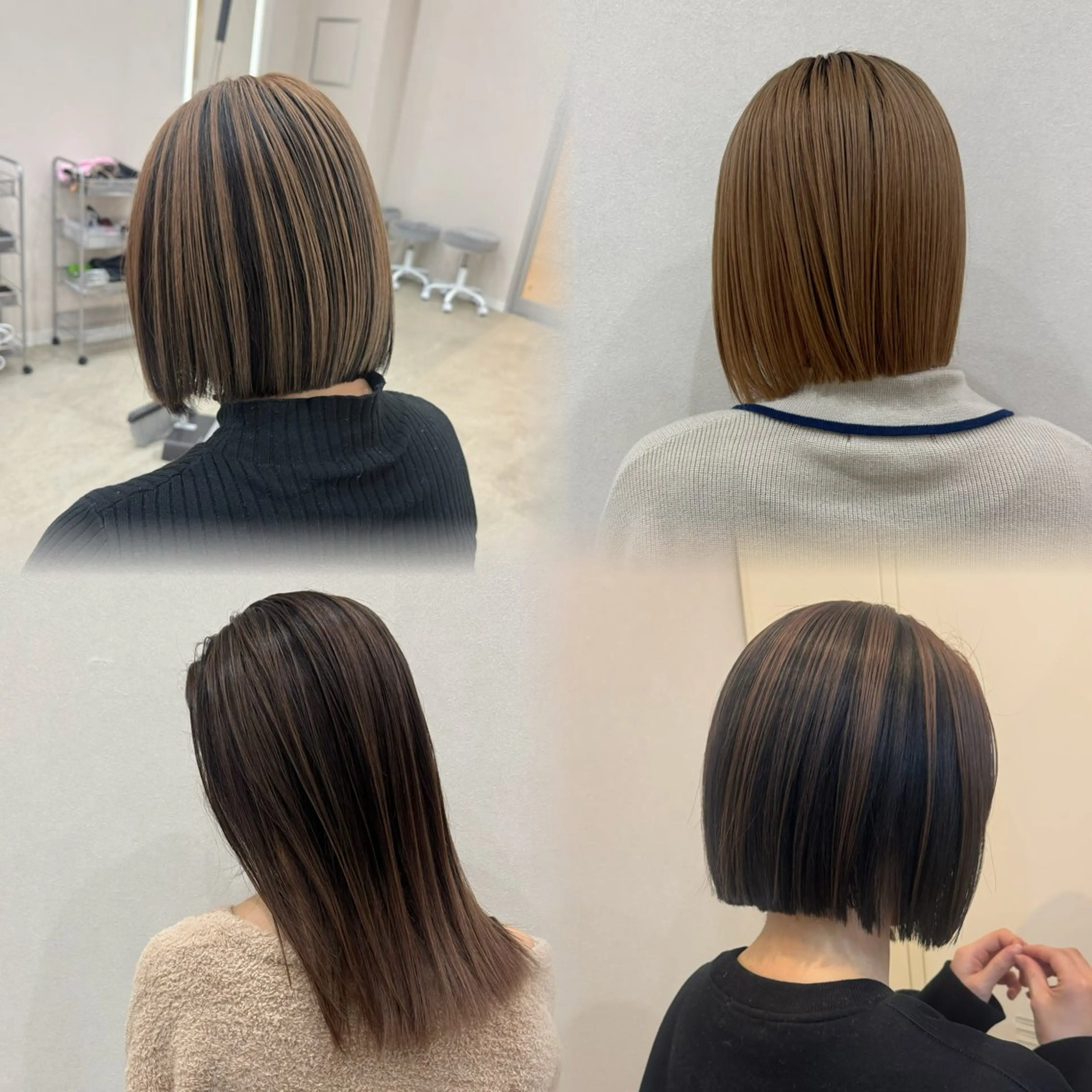 ミディアム アッシュ ミストバング ハイライト 髪質改善 レイヤーカット 🫧La Mimi YUI🫧のヘアスタイル