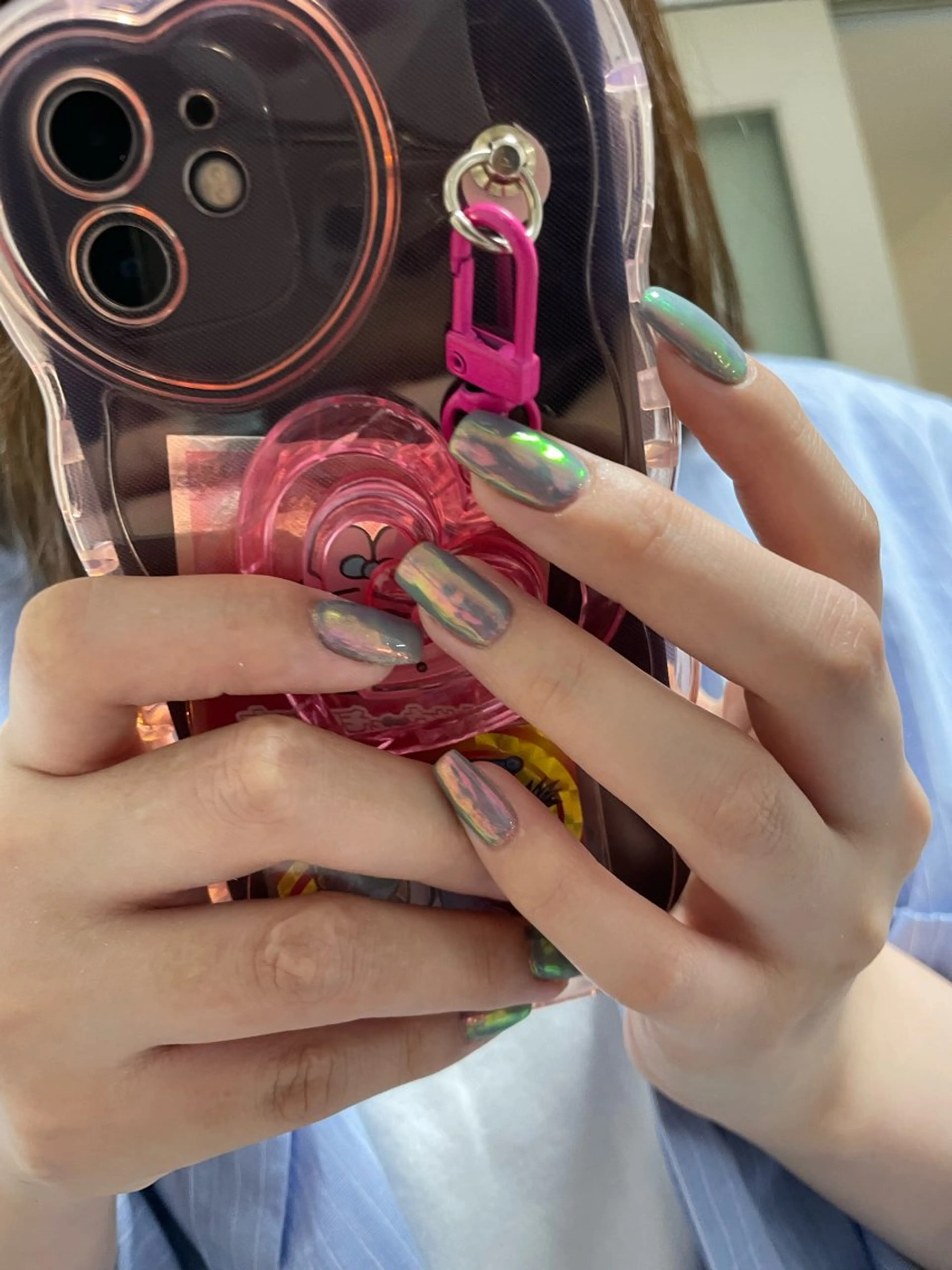 マグネット/ミラー/フラッシュネイル🩵の写真