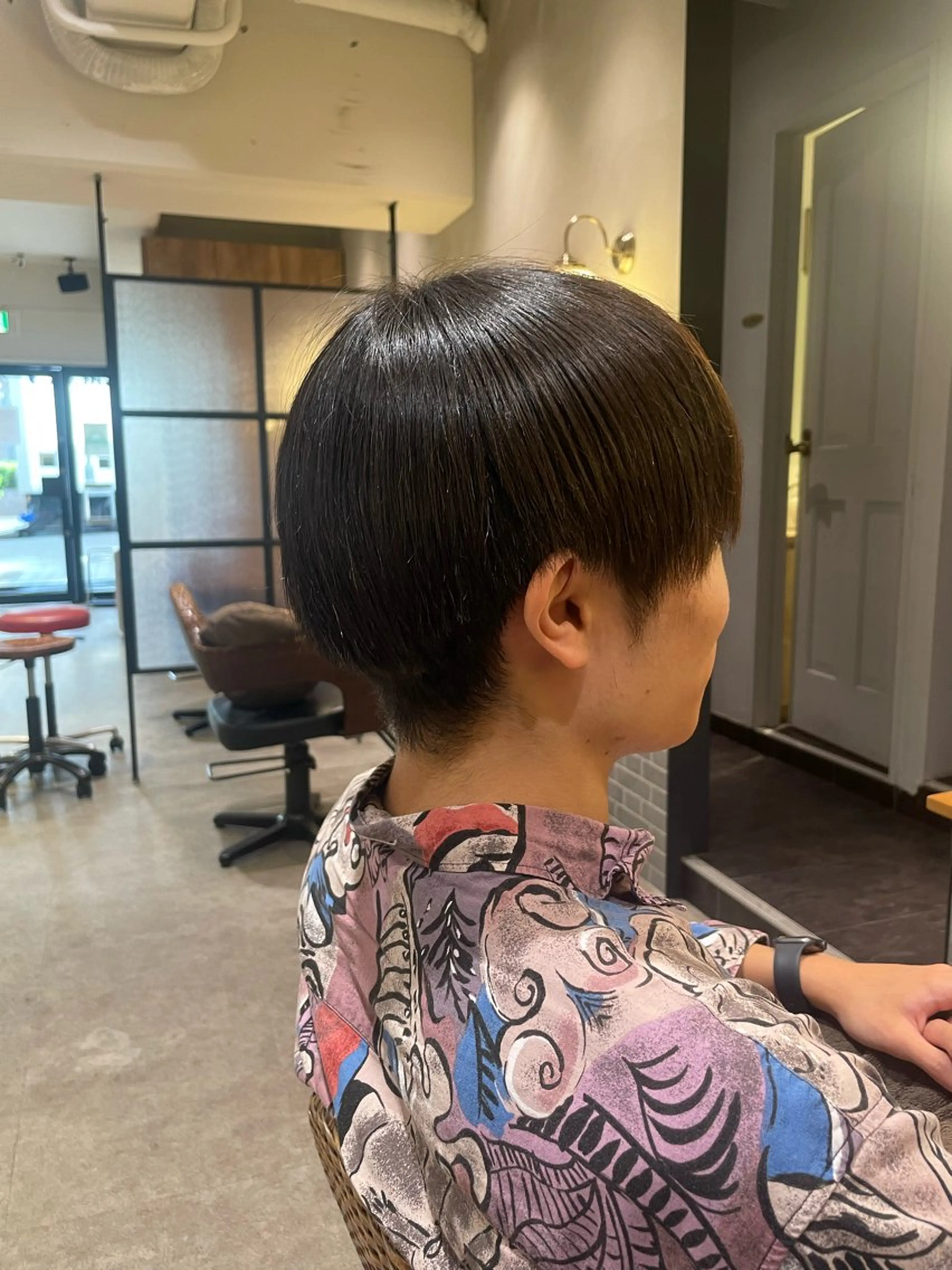 ショート メンズ カット 縮毛矯正 暖色カラー🤎Red Neo meiのヘアスタイル