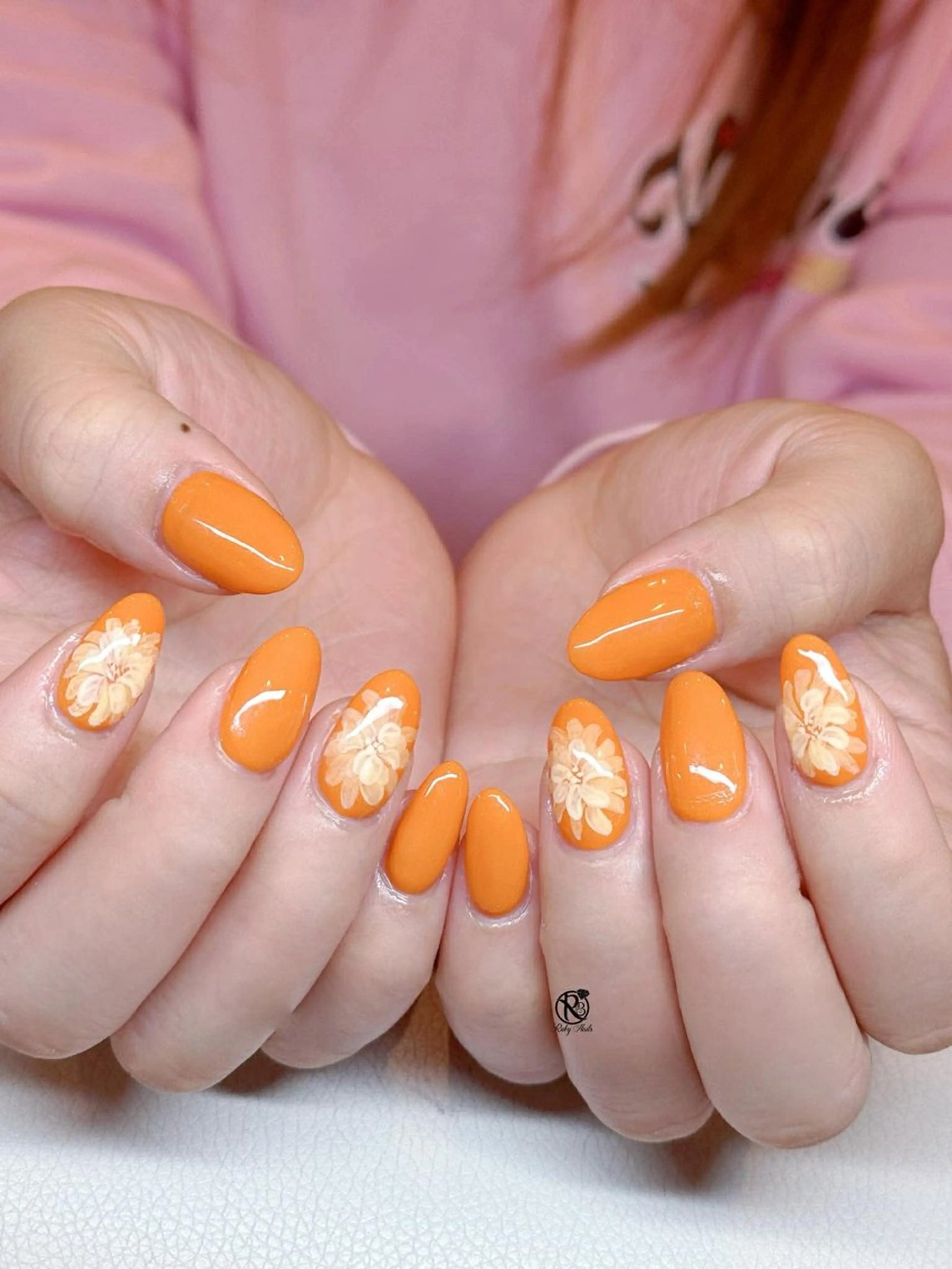 ネイル ボルドー ブラウン チークネイル ドット フットネイル ハンドネイル Ruby Nail 霞ヶ関店のネイルデザイン