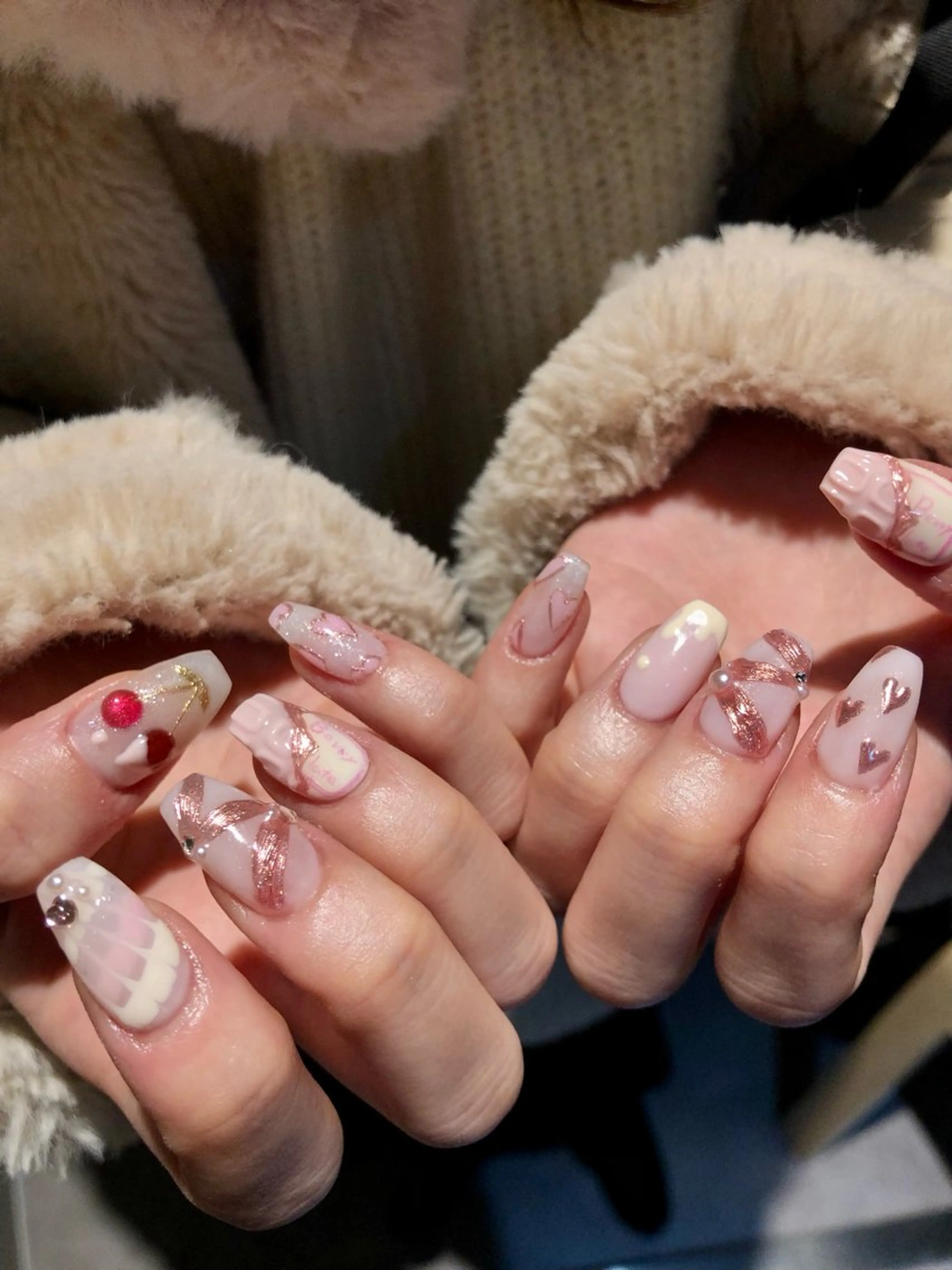 ネイル 持ち込み バレンタイン ハンドネイル . wakanaのネイルデザイン