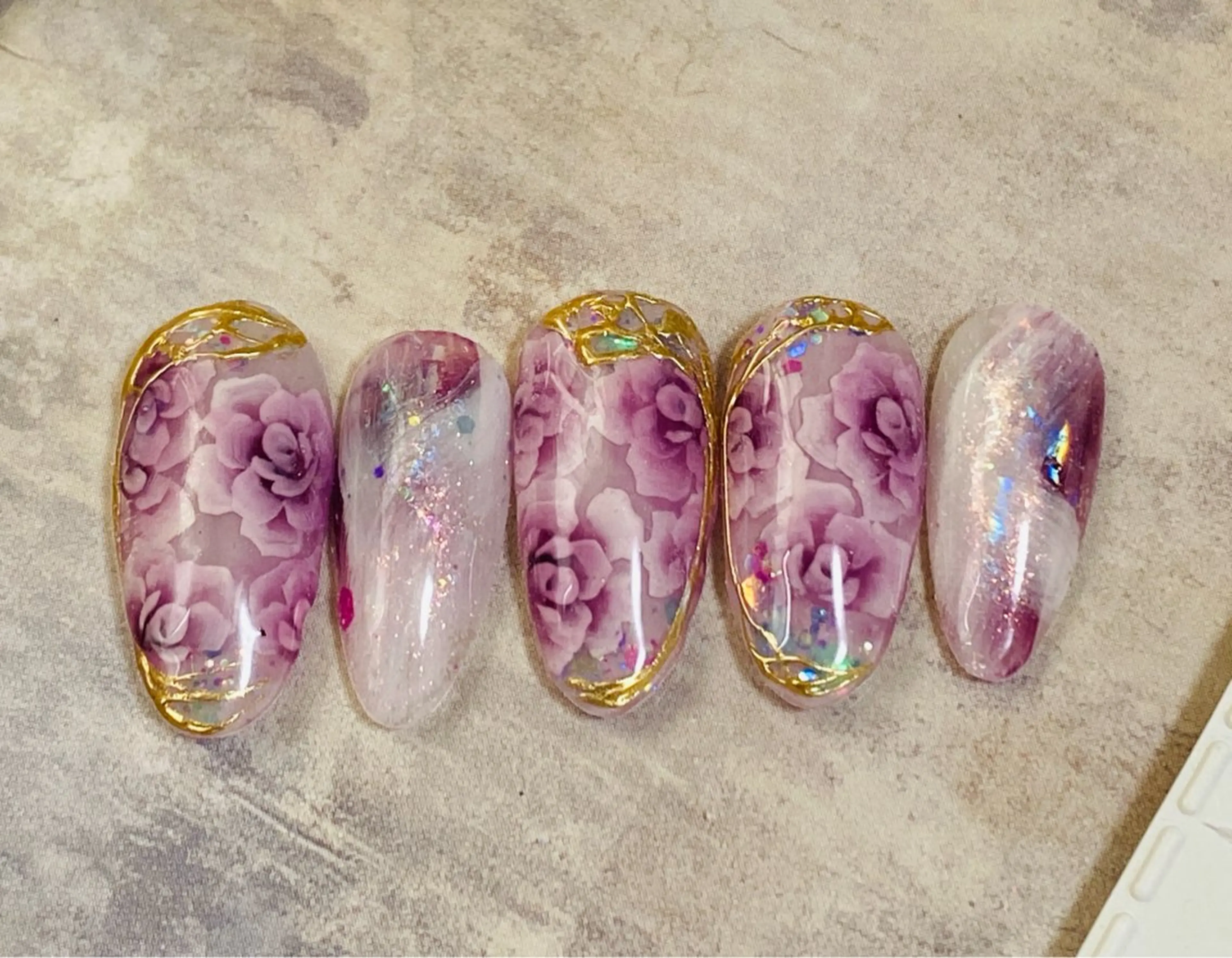 ネイル フラワーネイル 自宅ネイルサロン ♦️nuance♦️のネイルデザイン