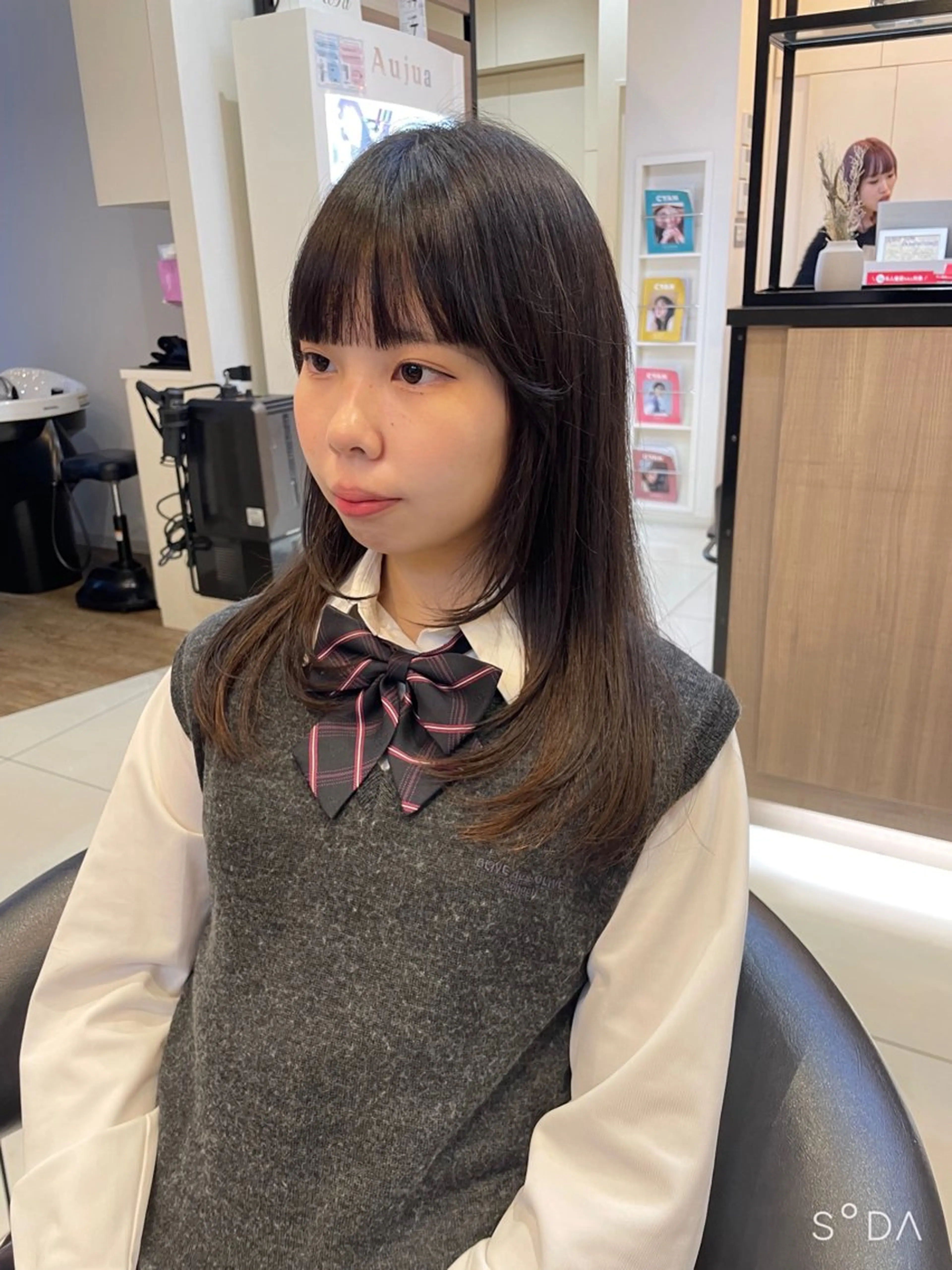 ロング カット mao♡ベージュ/ 顔周りカットのヘアスタイル