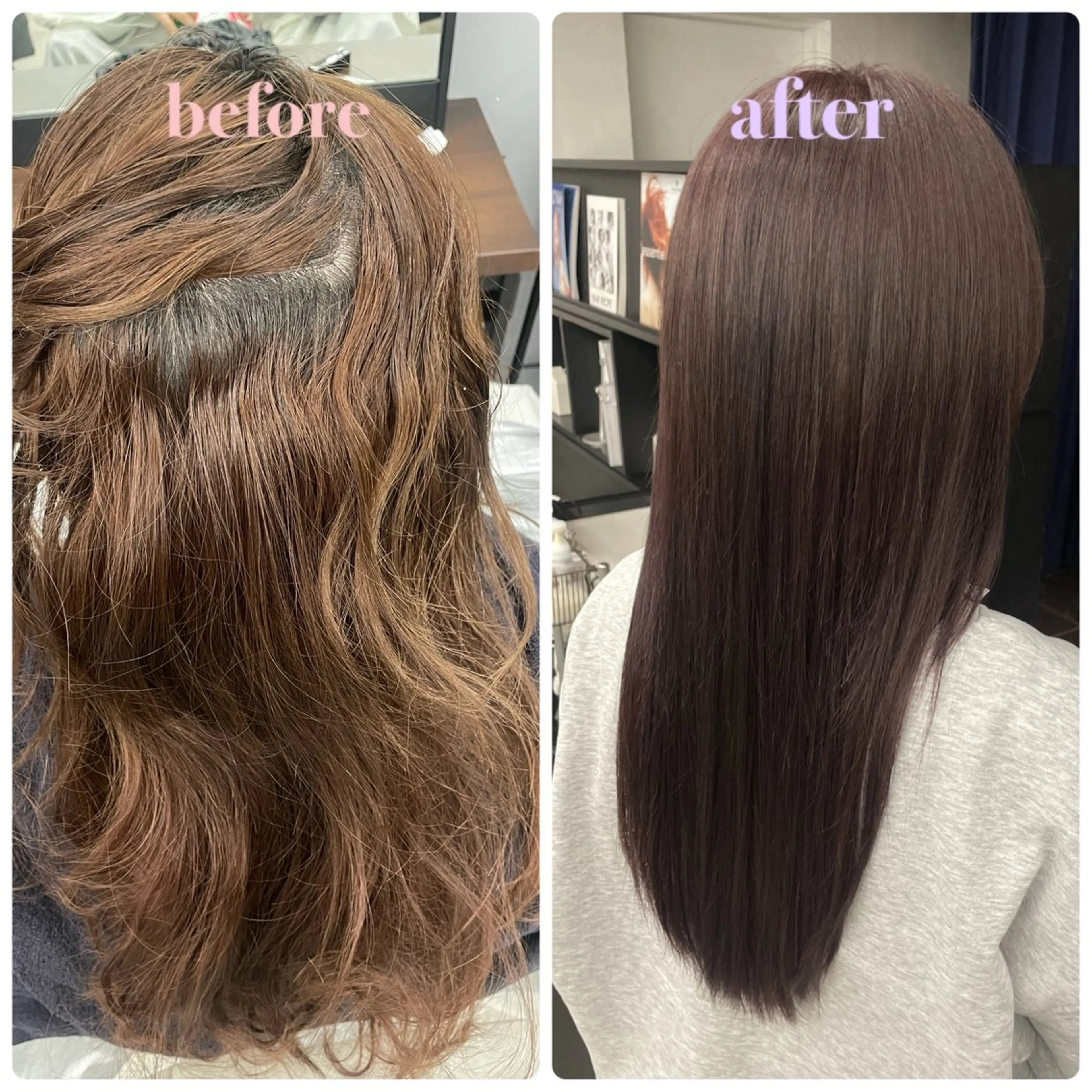 ミディアム カラー パーマ カット ヘアカラー トリートメント 髪質改善/縮毛矯正/ 透明感🩵NANAのヘアスタイル