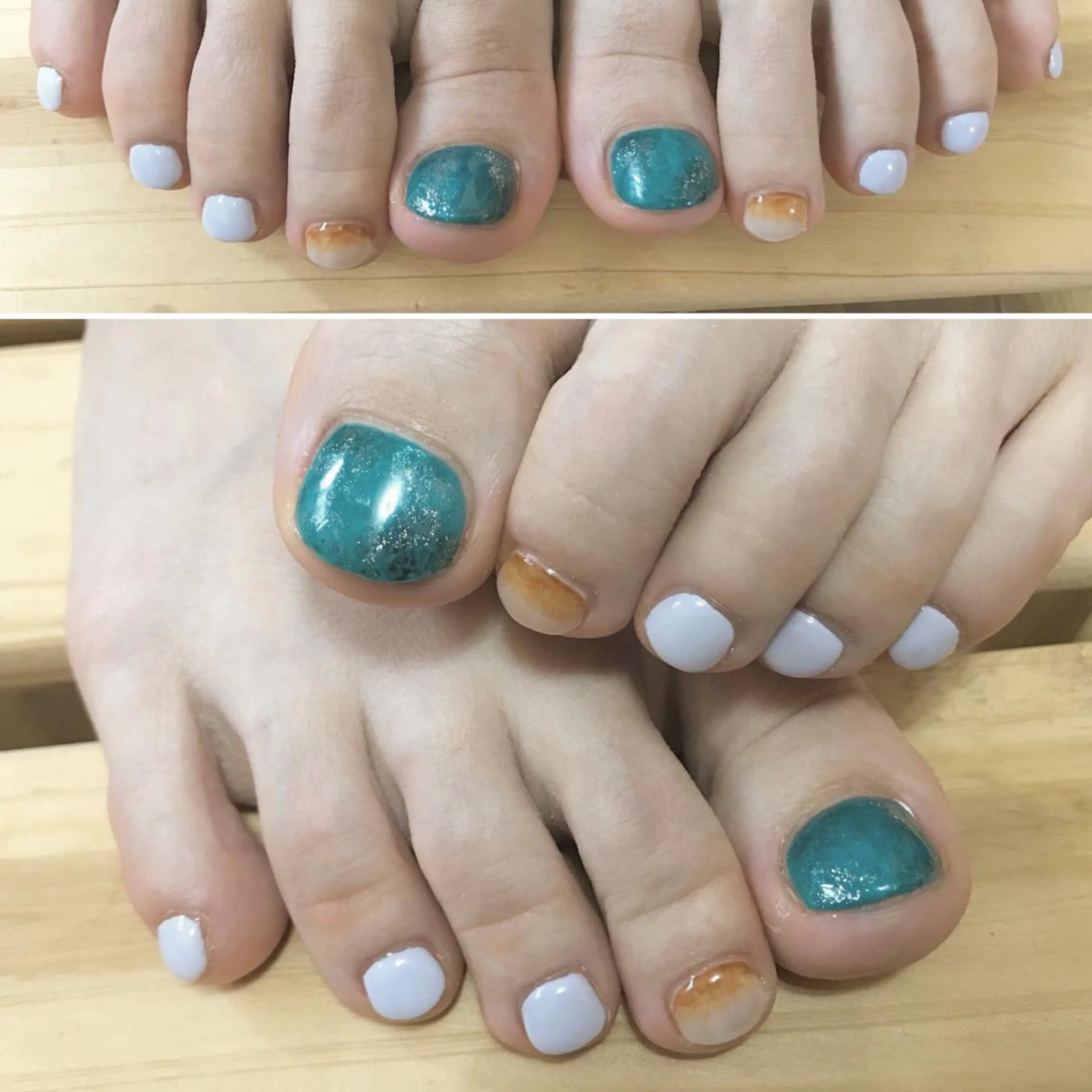 ネイル フットネイル シンプルネイル 春ネイル 夏ネイル ホワイト フットネイル nail fufla ♡yamane♡のネイルデザイン