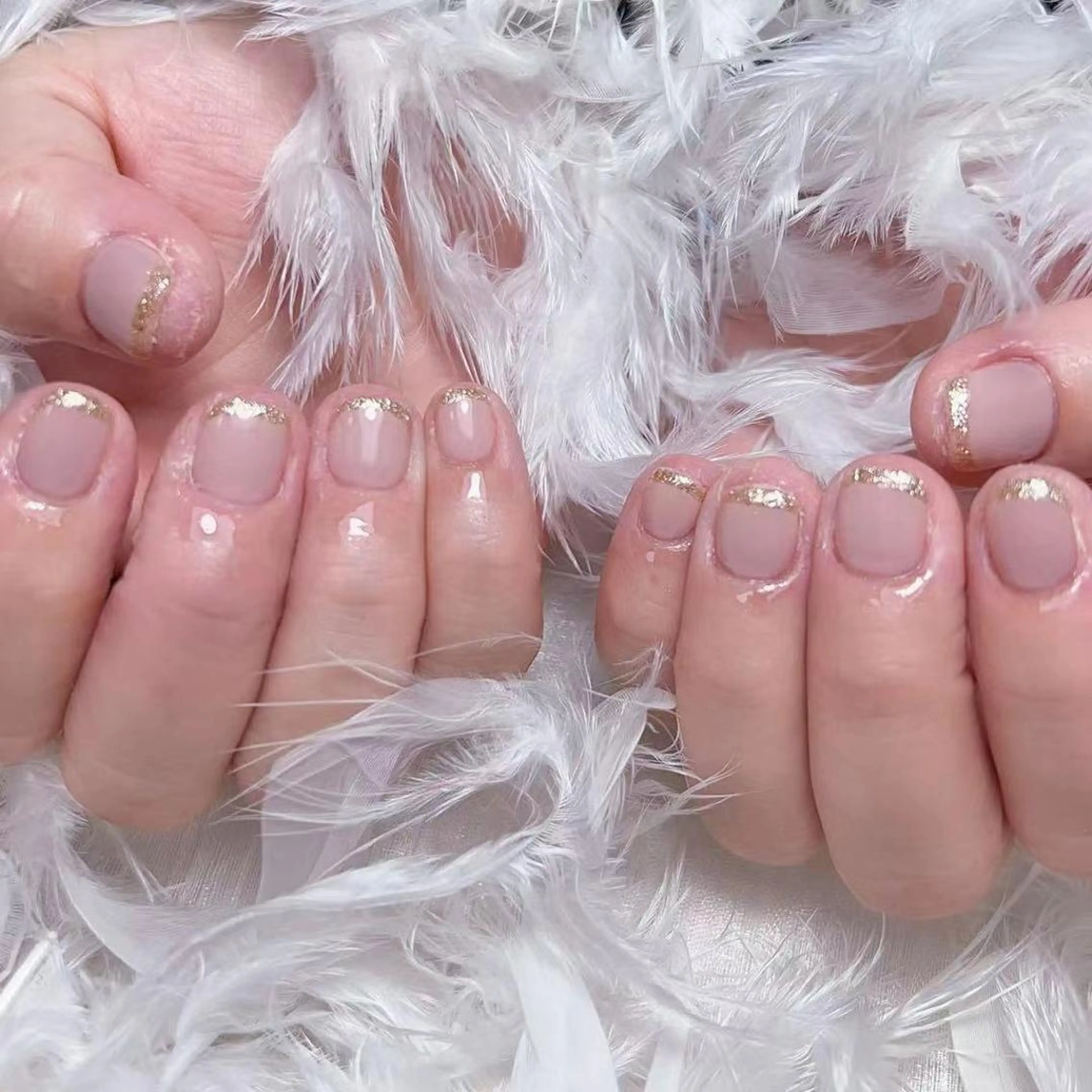 ネイル アートネイル オーロラネイル ガーリー キラキラネイル マグネットネイル リナ 💅のネイルデザイン