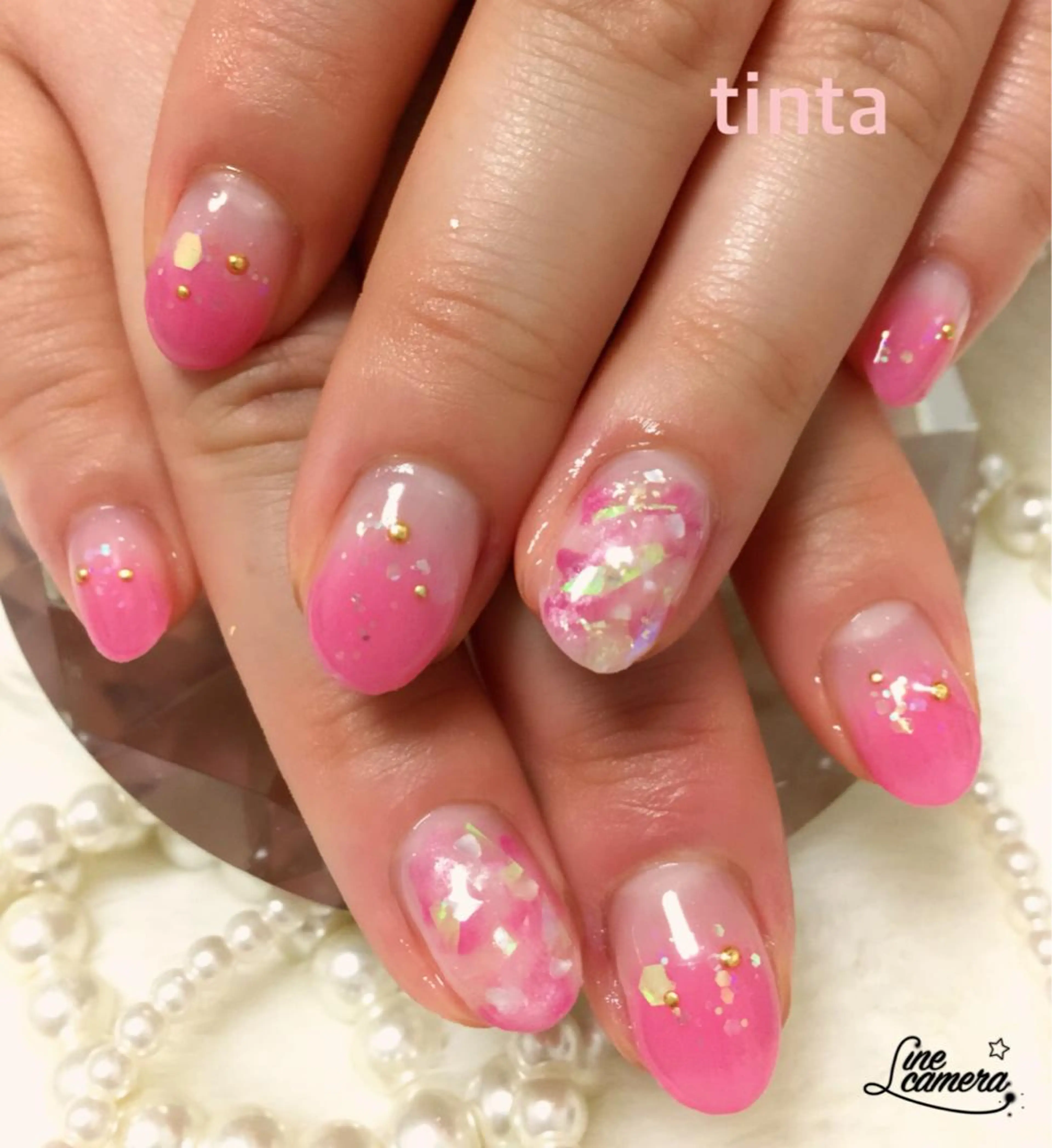 ネイル グラデーション ピンク ネイルサロン ティンタ所属・馬場 典子のネイルデザイン