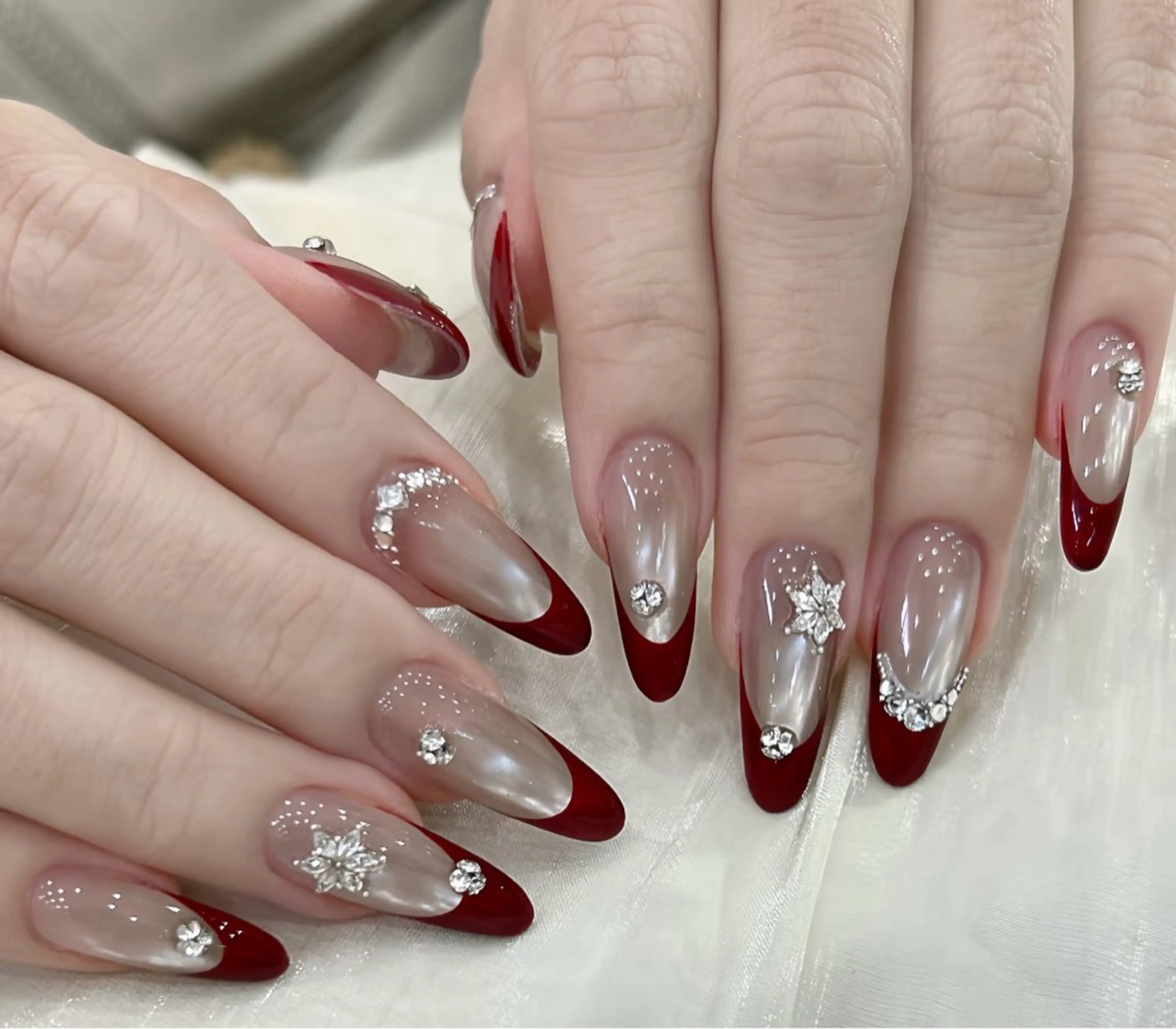 ネイル アートネイル オーロラネイル チークネイル 長さ出し フットネイル ハンドネイル Blossom nail_研修のネイルデザイン