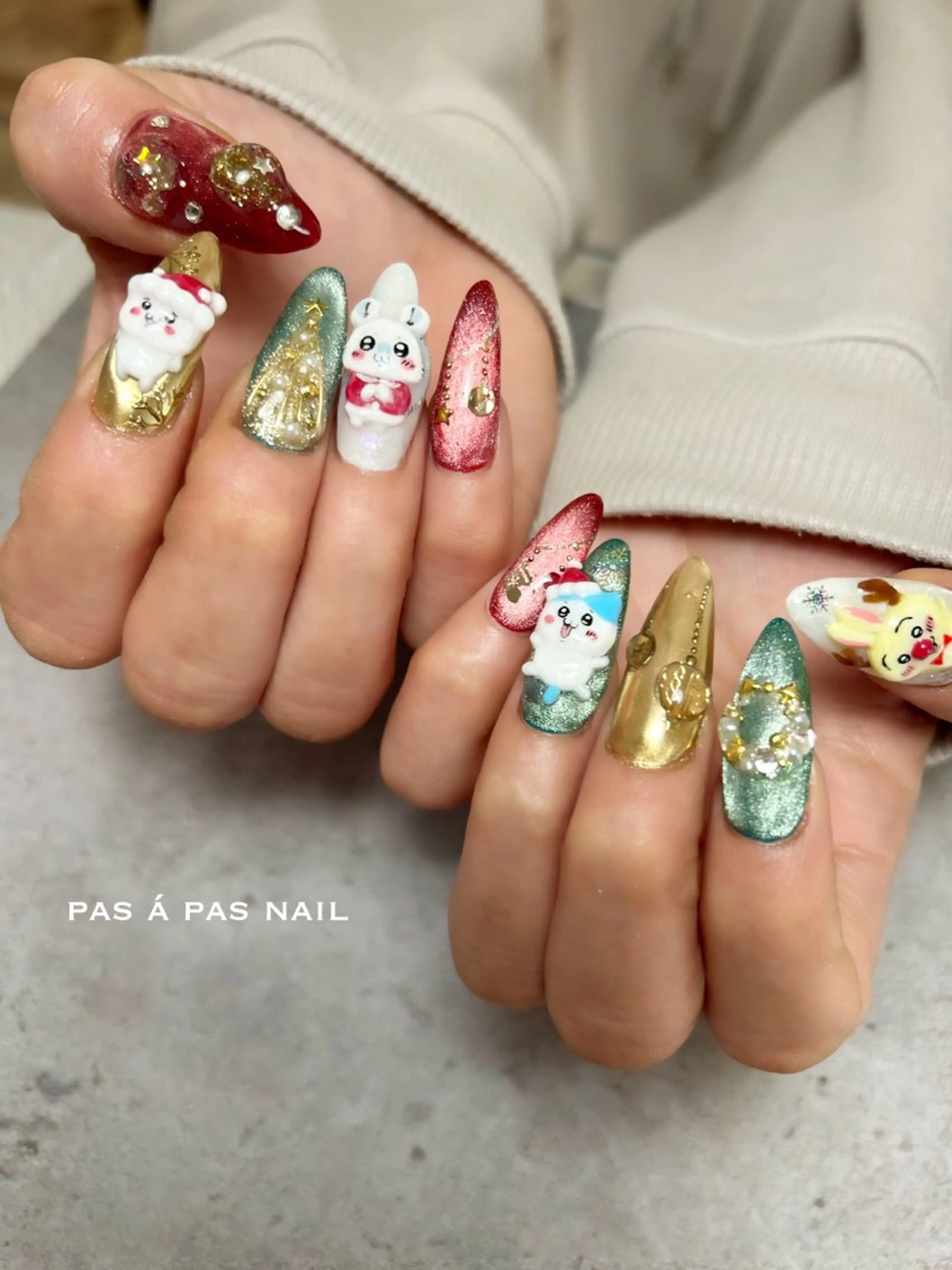 ネイル 冬ネイル クリスマス Yakko pas á pasのネイルデザイン