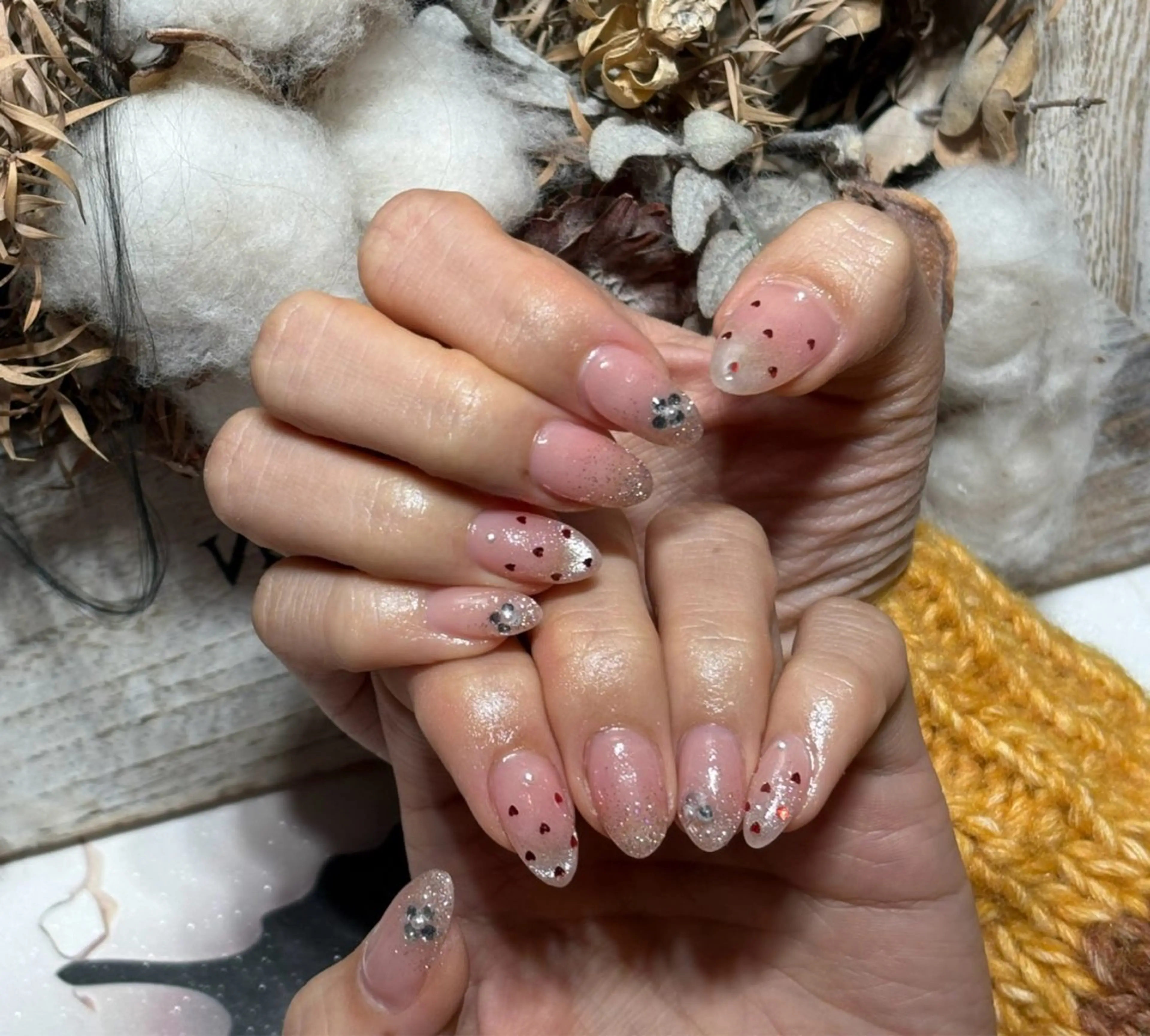 ネイル アートネイル フットネイル ジェルネイル ハート マグネットネイル babarla Nailのネイルデザイン