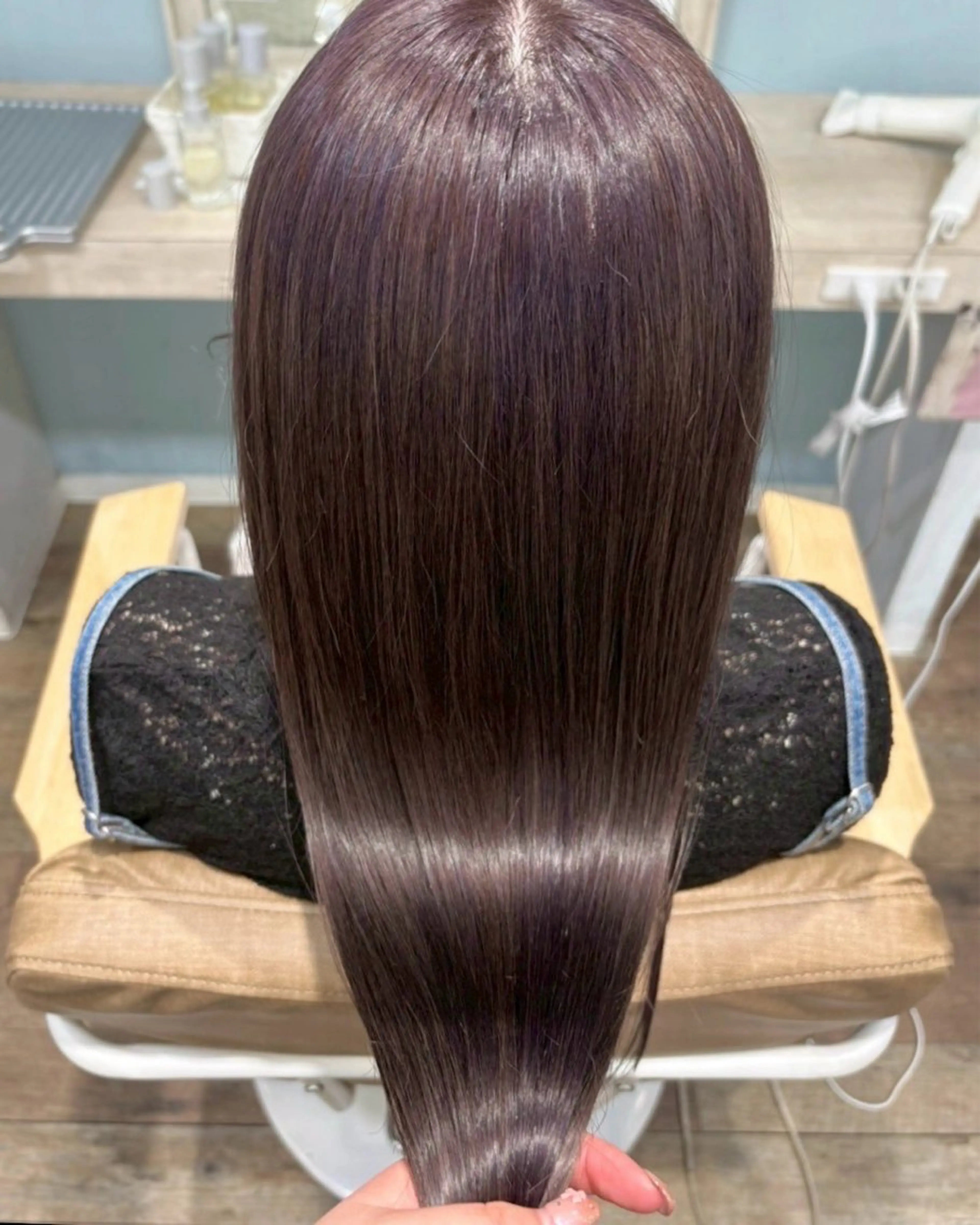 ロング カラー グレージュ ラベンダーカラー ラベンダーグレージュ ラベンダーグレー カット ヘアカラー トリートメント ブラウンカラー 🫧tomoka🫧のヘアスタイル