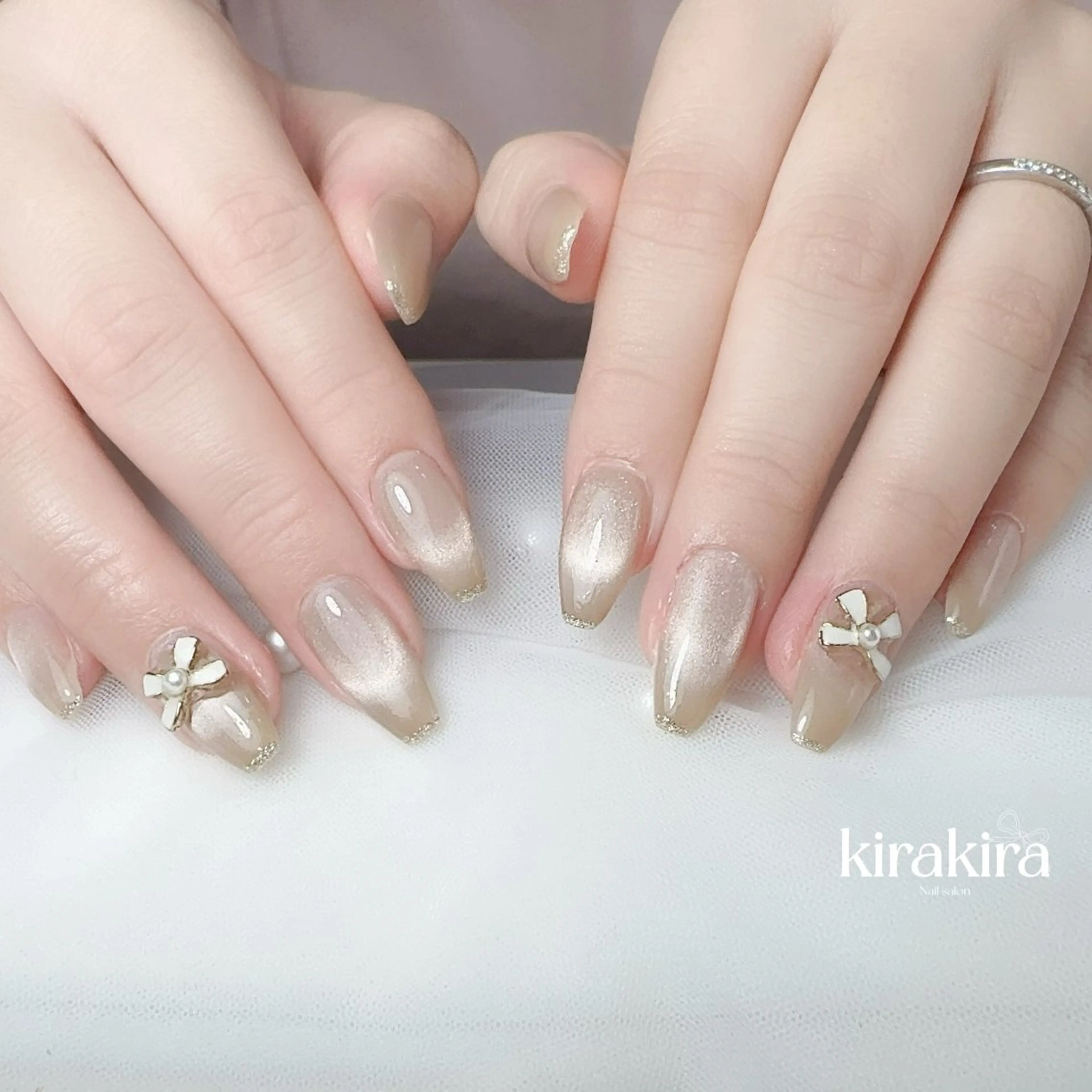 ネイル 入学式 フットネイル 卒業式 キラキラネイル マグネットネイル Kirakira Nail salonのネイルデザイン