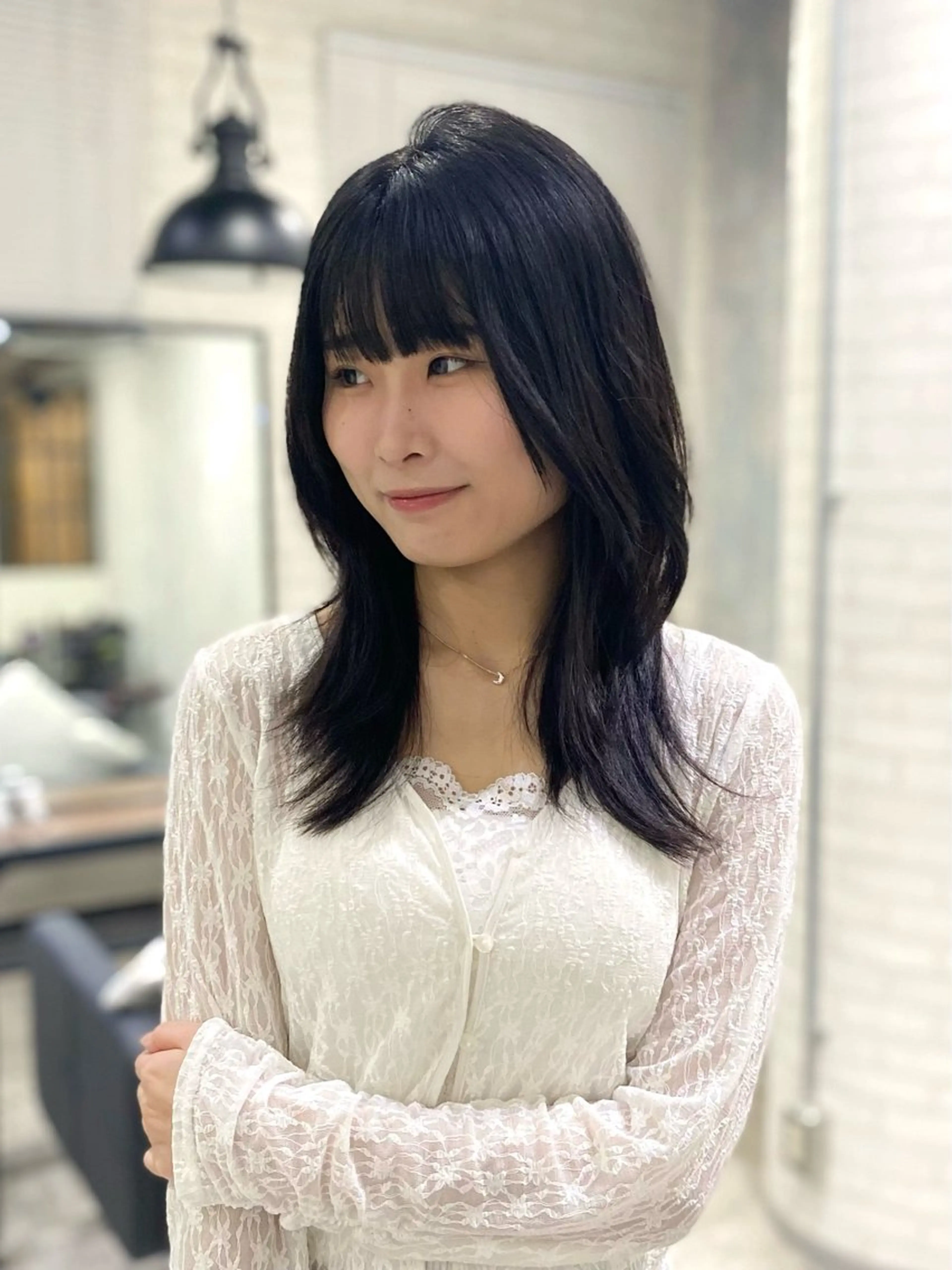 ロング カラー 透明感カラー ハッシュカット 韓国風ヘア カット ヘアカラー トリートメント shiori/透明感 /顔周り/髪質改善のヘアスタイル