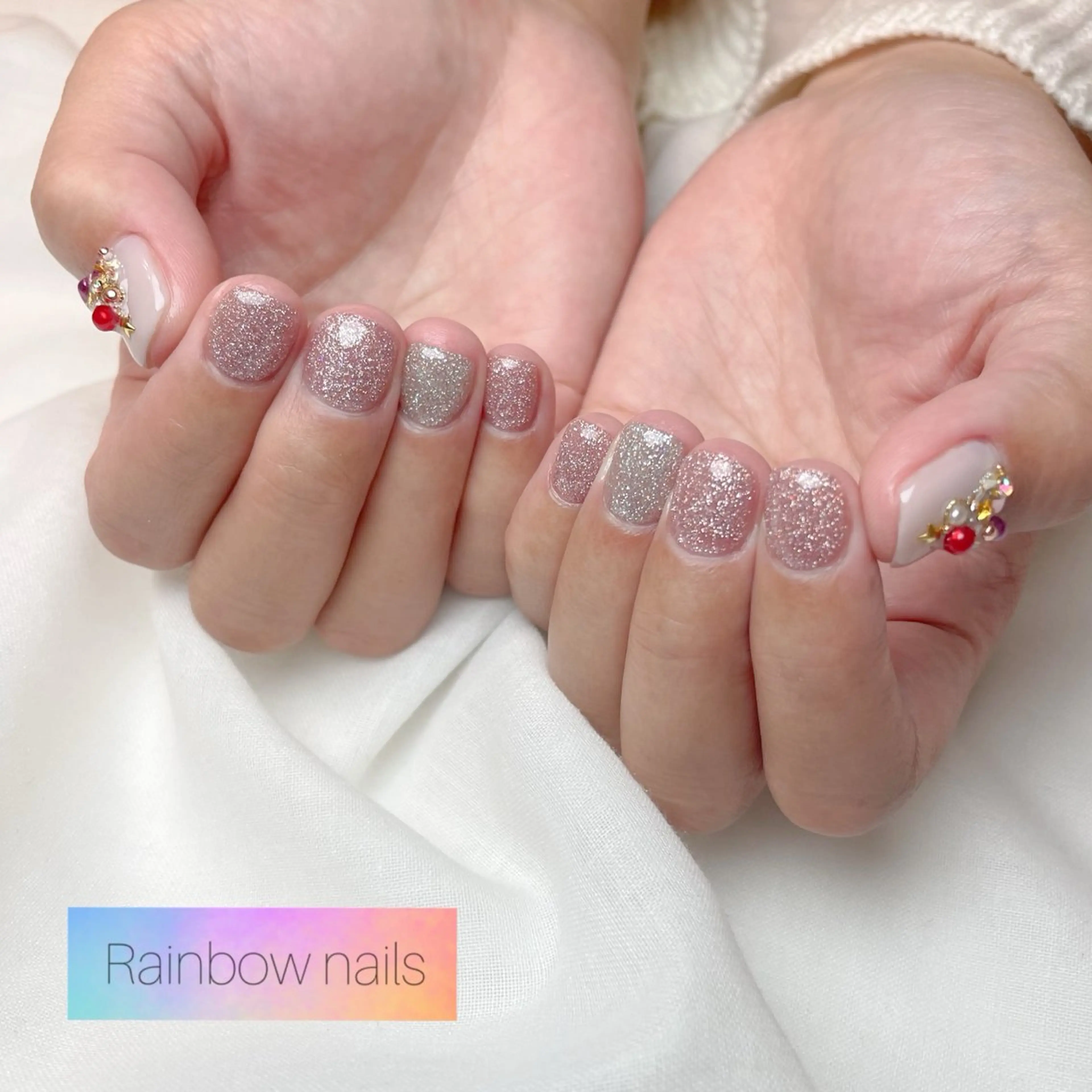 ネイル Rainbow nailsくろちゃんのネイルデザイン