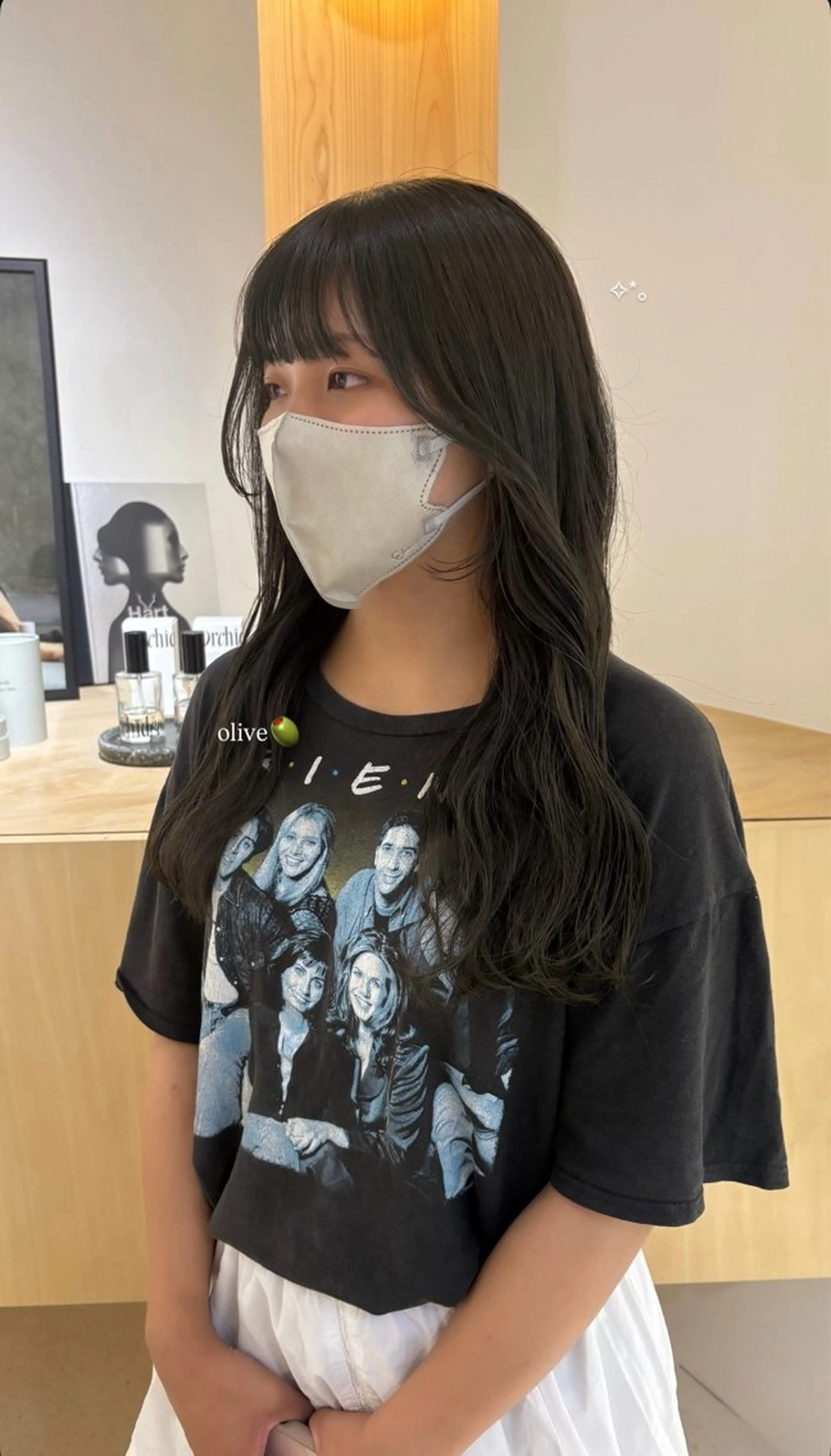 カラー ベージュカラー ダブルカラー オリーブベージュ ヘアカラー 船越 愛のヘアスタイル