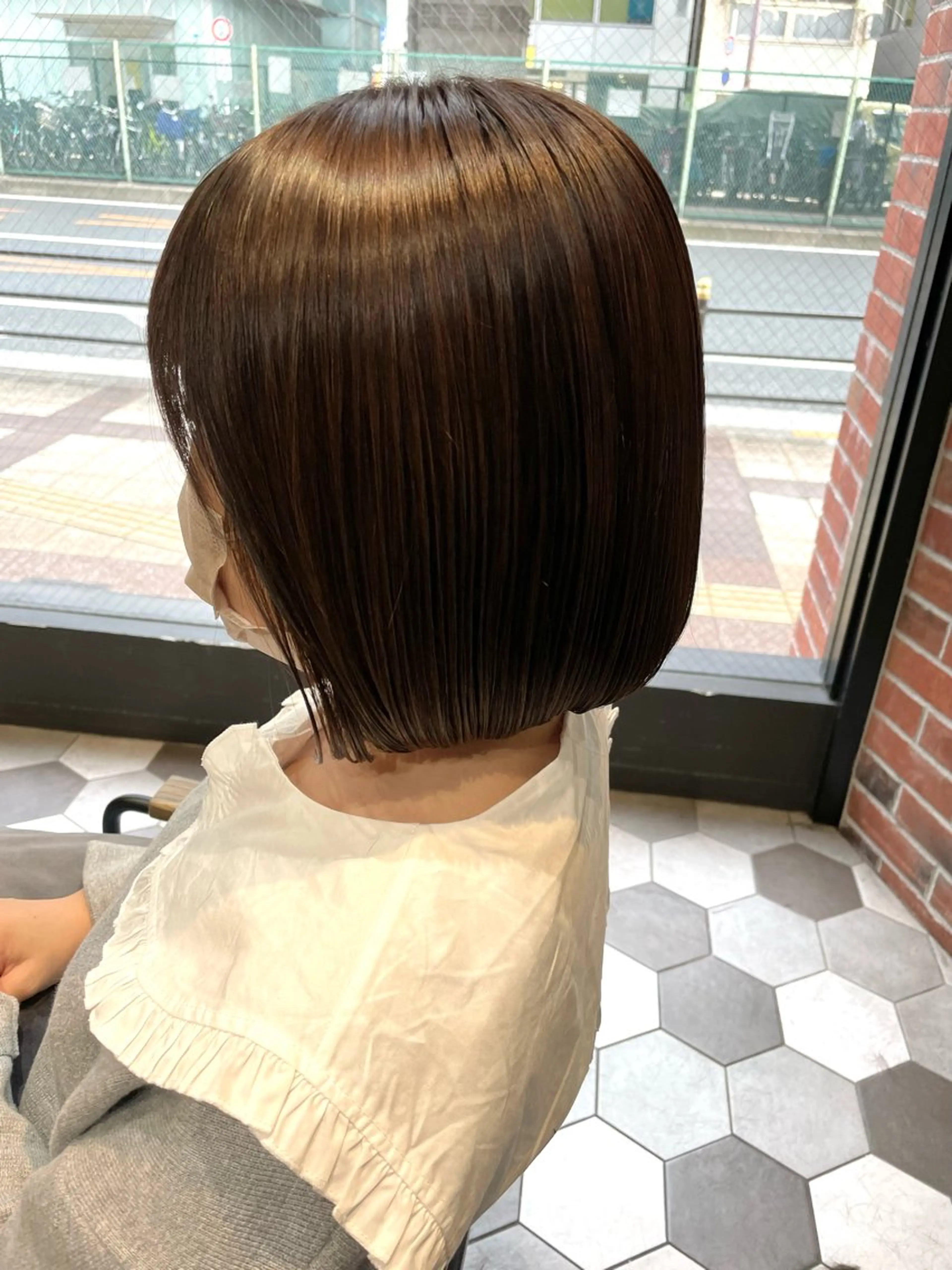 ショート ストンボブ/ 縮毛矯正/岩澤脩太のヘアスタイル