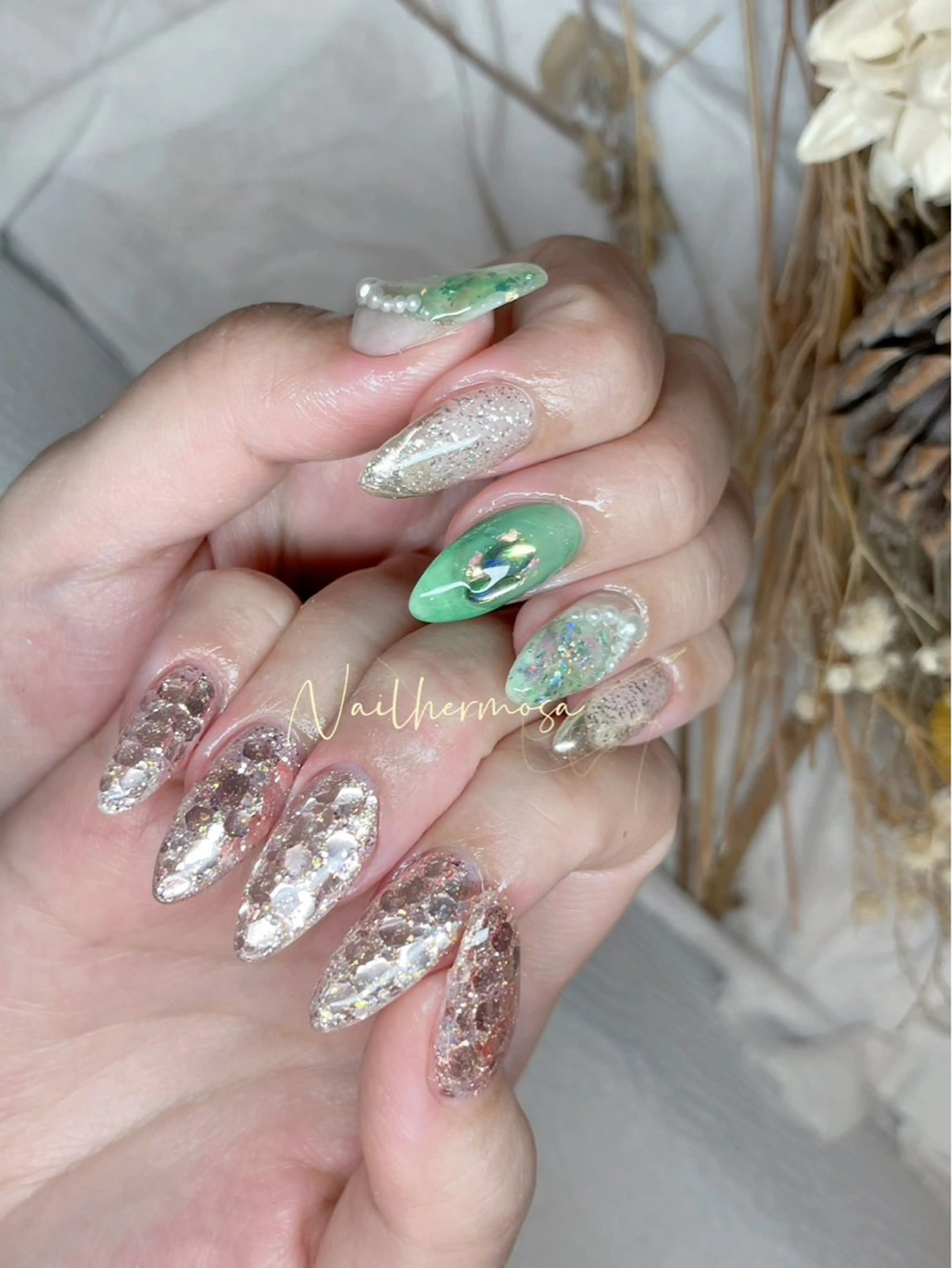 ネイル 長さ出し フラッシュネイル フットネイル ジェルネイル マグネットネイル ハンドネイル ネイル エルモサのネイルデザイン