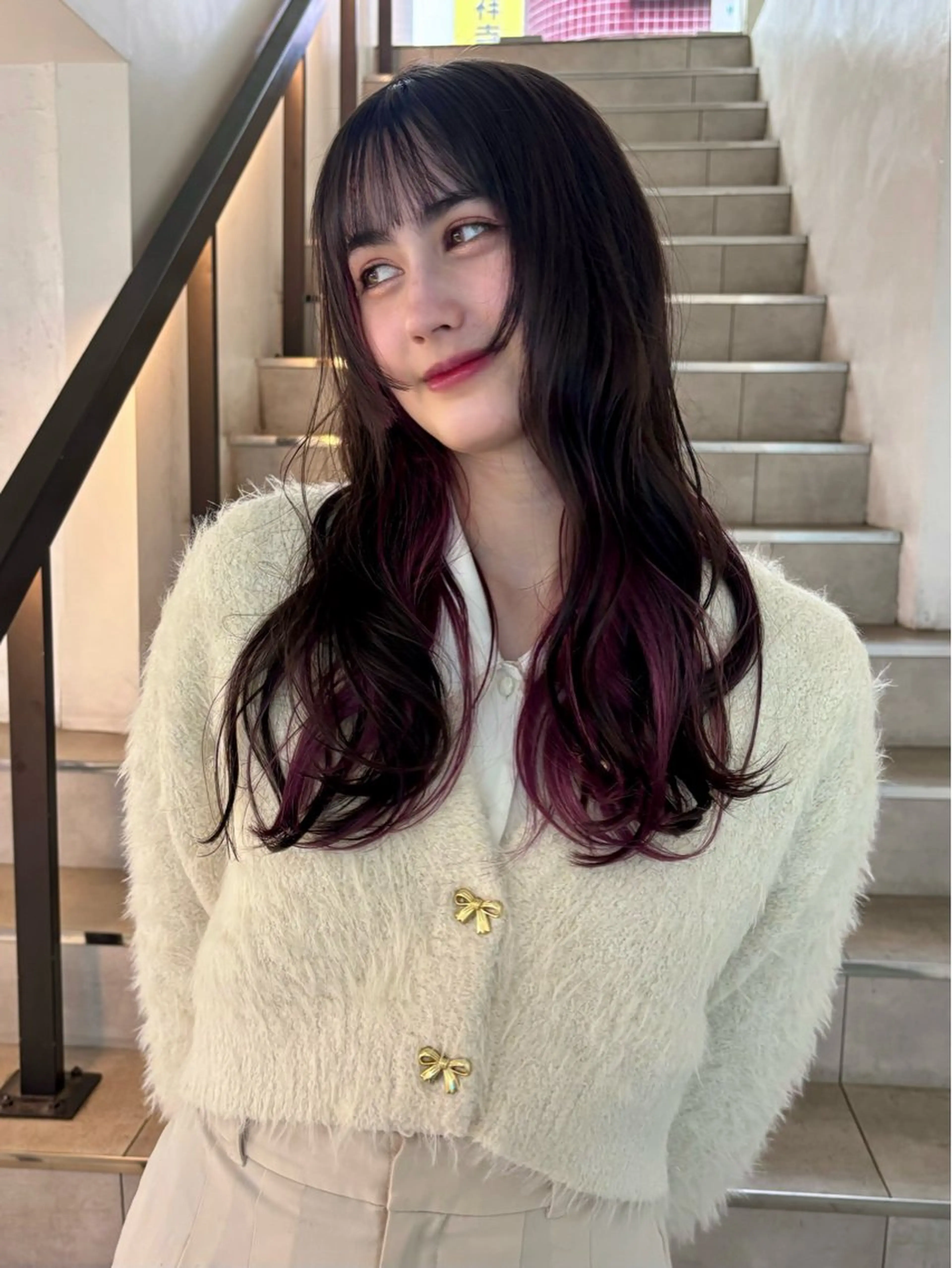 ロング カラー カット ハイトーン/レイヤー nail 百咲💌のヘアスタイル