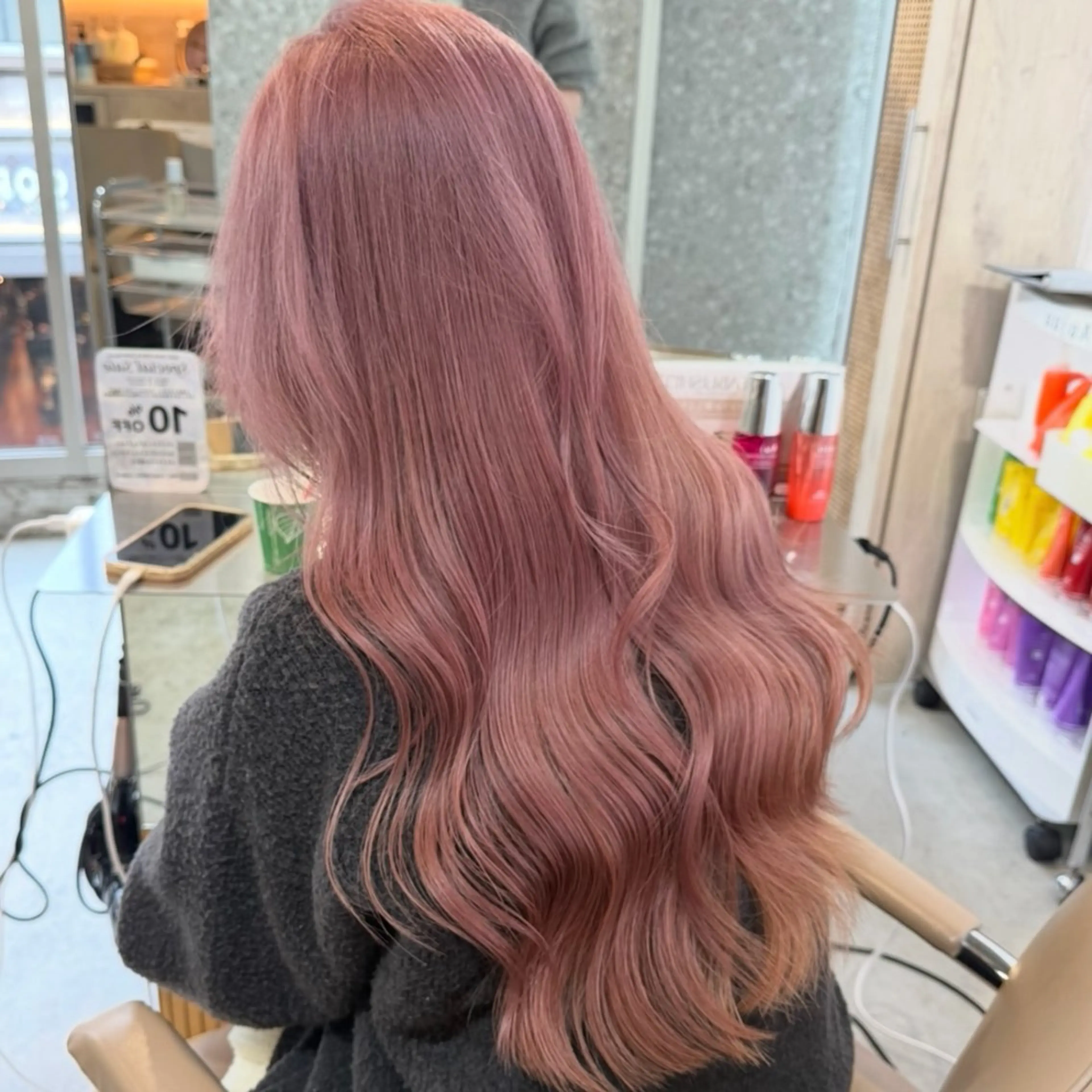 セミロング カラー ベージュカラー ブリーチ ブリーチなしカラー ピンクカラー ピンクベージュ ヘアカラー ヘーゼルベージュ 🩰🤎miharuのヘアスタイル