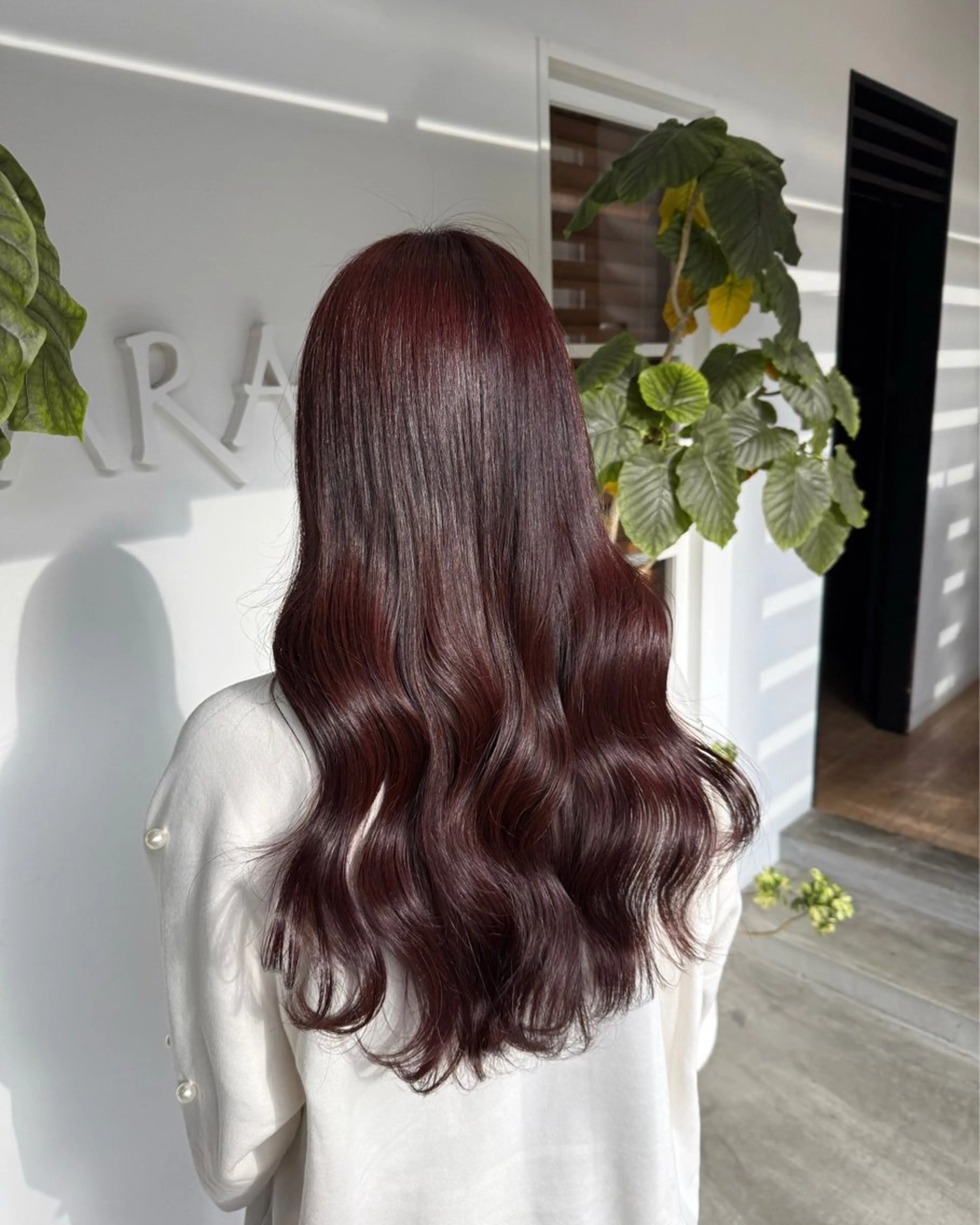 ロング レッドブラウン カット ヘアカラー トリートメント 暖色カラー/ 透明感/kohinaのヘアスタイル