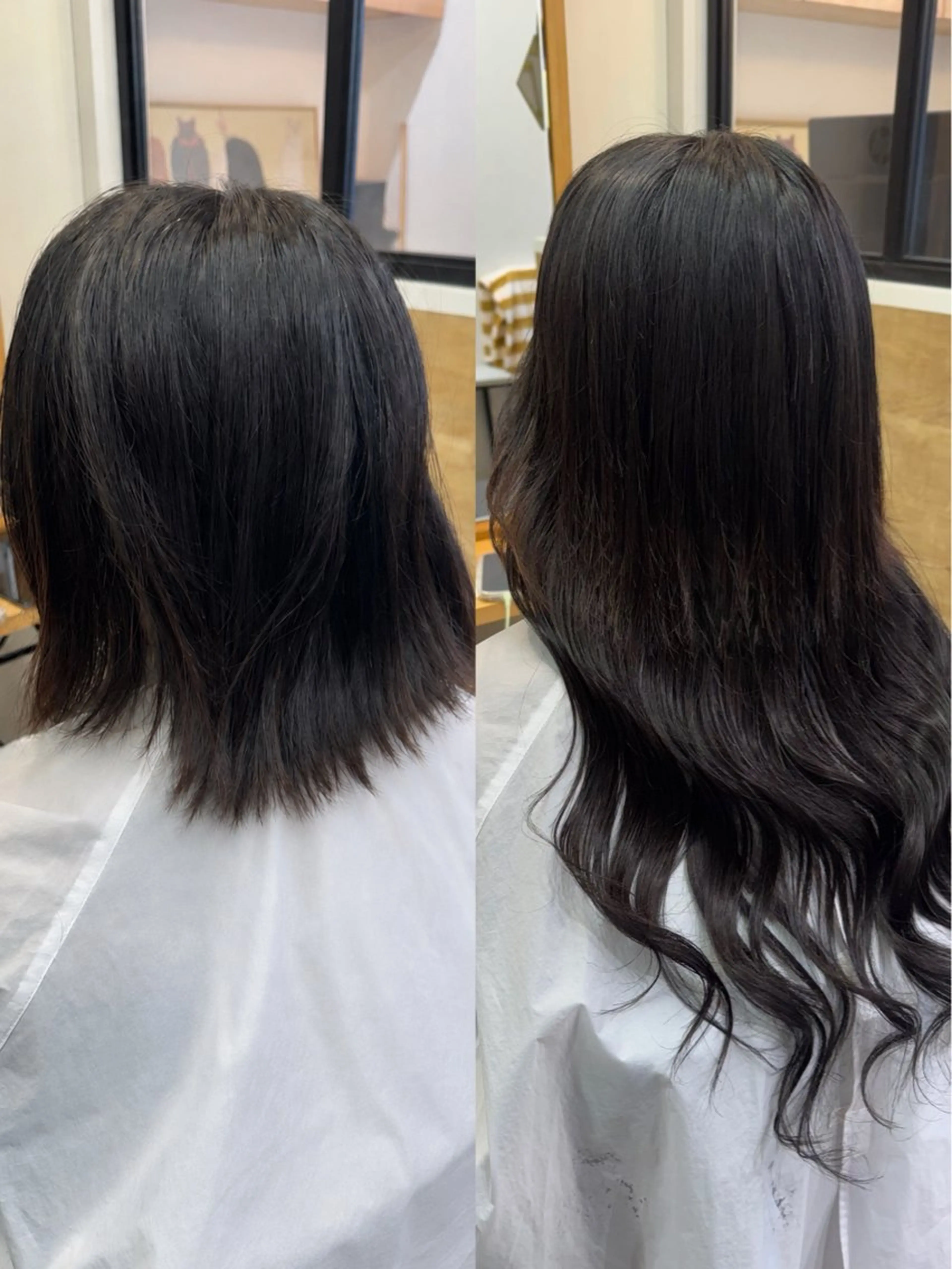 ロング シールエクステ エクステ ロング カット エクステ 美髪縮毛矯正/暖色 カラー/ヘアメのヘアスタイル
