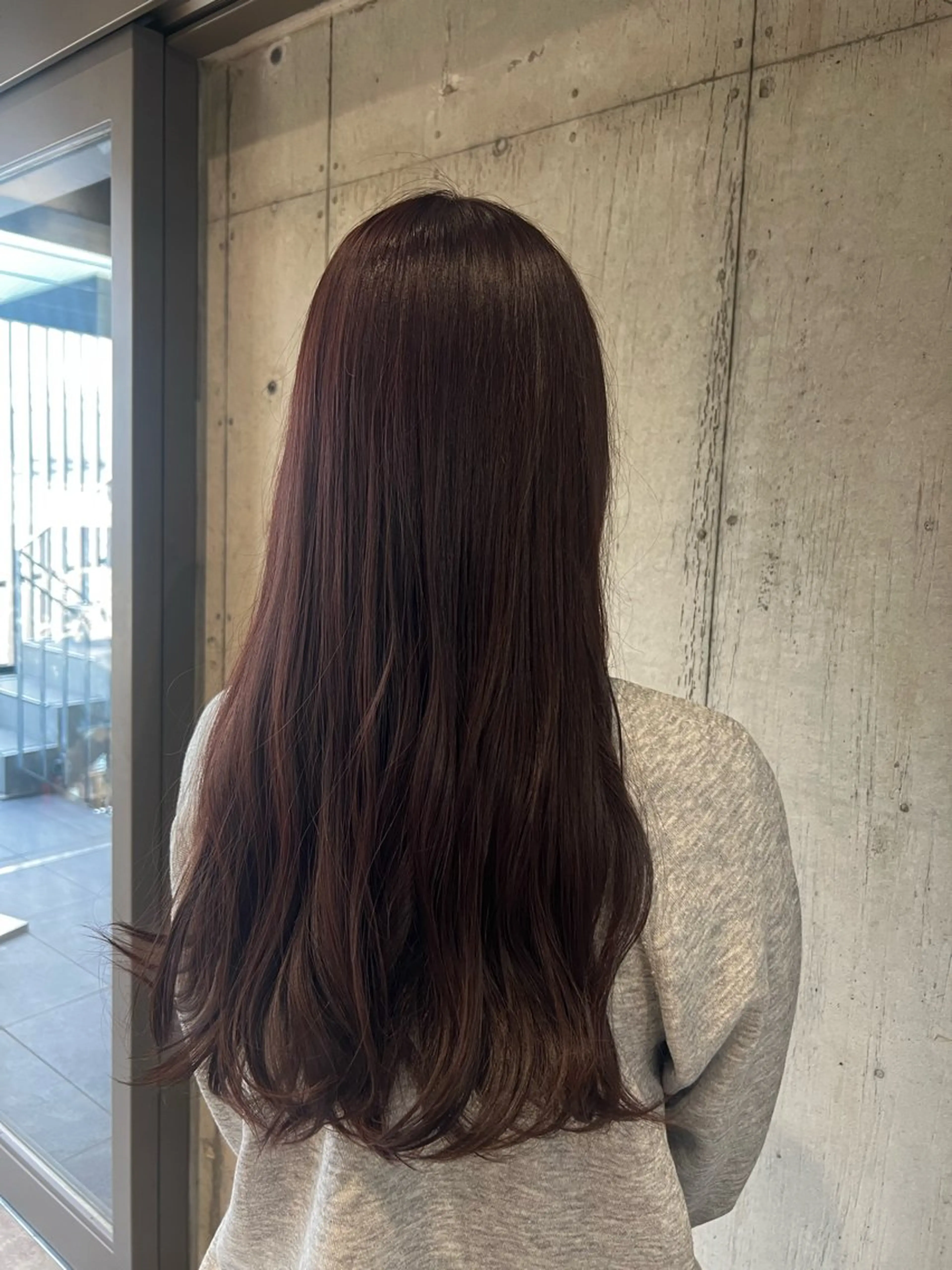 ロング ピンクブラウン カット ヘアカラー トリートメント 透明感/血色カラー/ 似合せレイヤー/ゆいのヘアスタイル