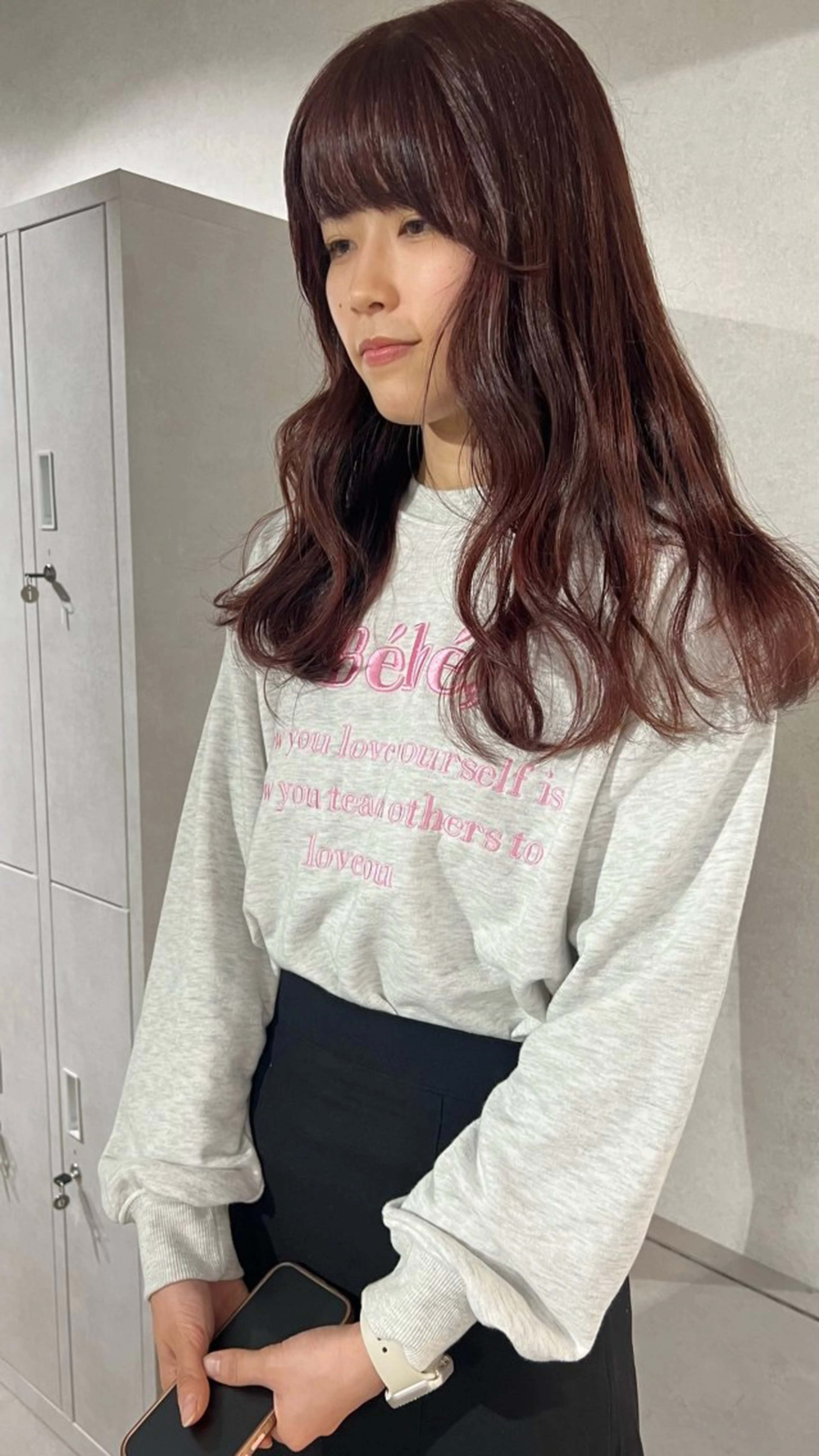 ロング カラー ブラウンカラー レッドカラー レッドブラウン anon Loemのヘアスタイル