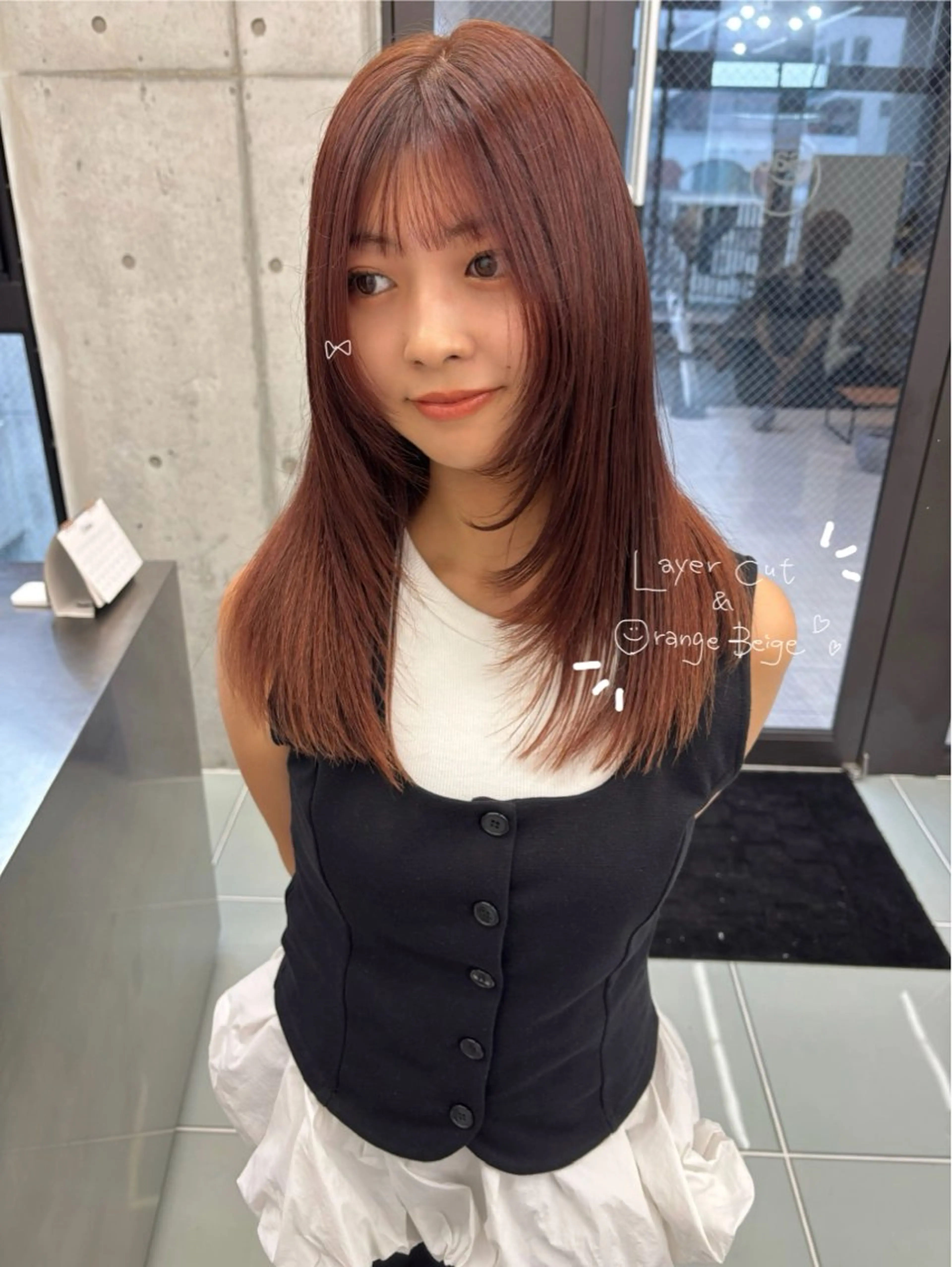 🖤憧れの韓国ヘアに🖤トレンドカット+艶カラー (レイヤー/ハッシュ/ブリーチなし/暖色)の写真