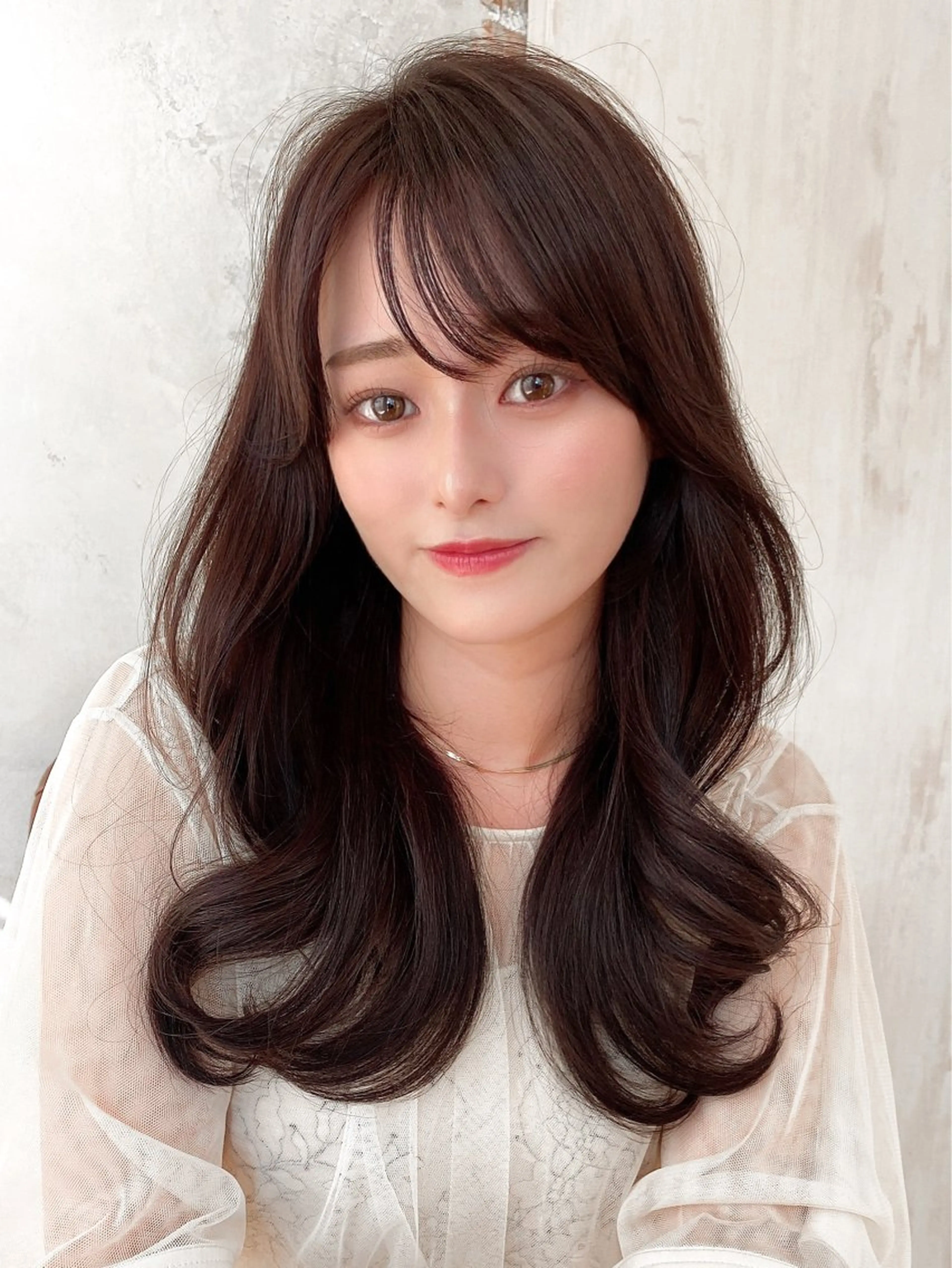 ロング カラー ベージュカラー ブラウンカラー グレージュ 韓国風ヘア レイヤーカット カット ヘアカラー トリートメント 山﨑 翼のヘアスタイル