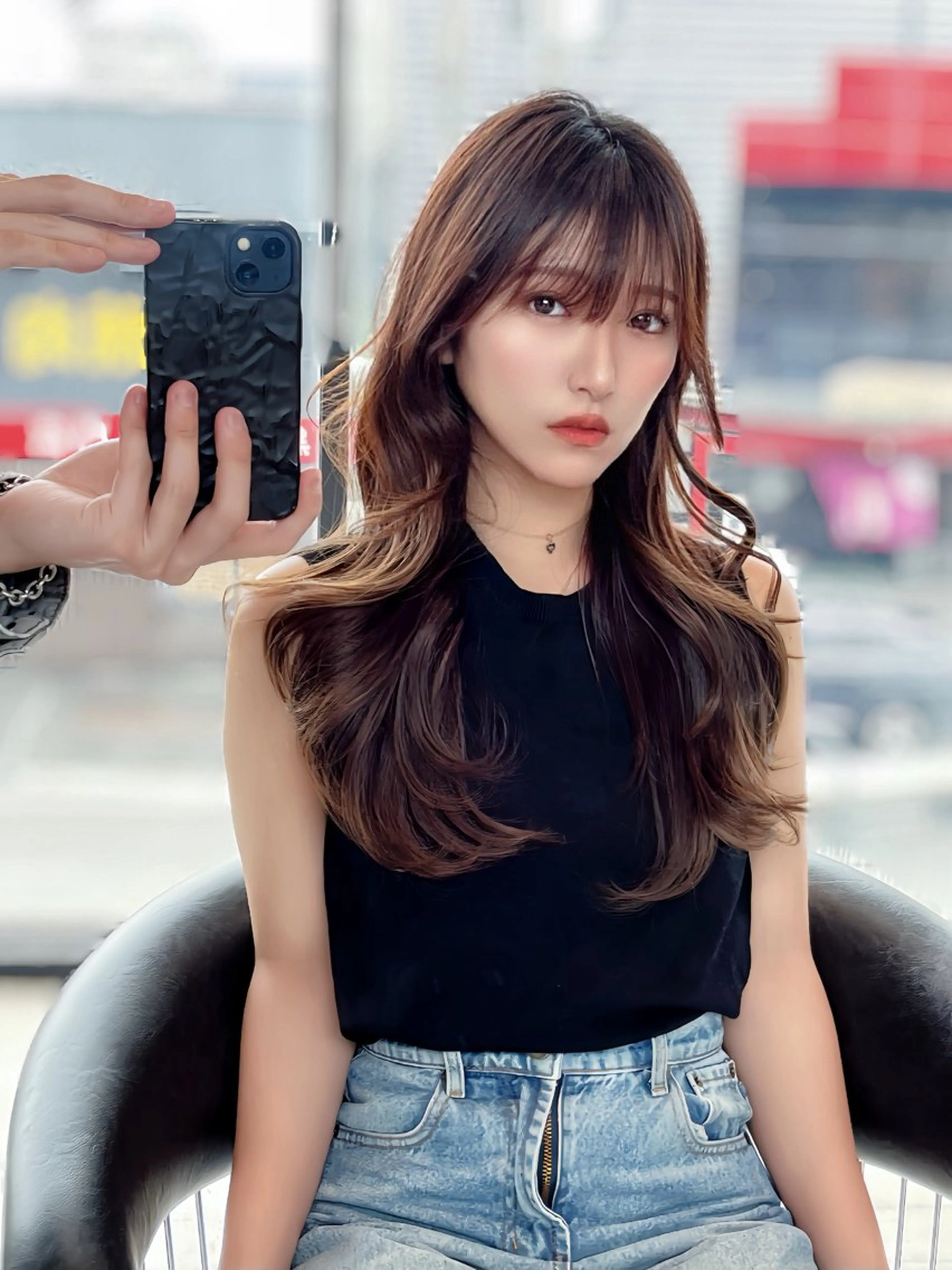 ロング レイヤー/髪質改善 /透け感カラー/艶髪のヘアスタイル