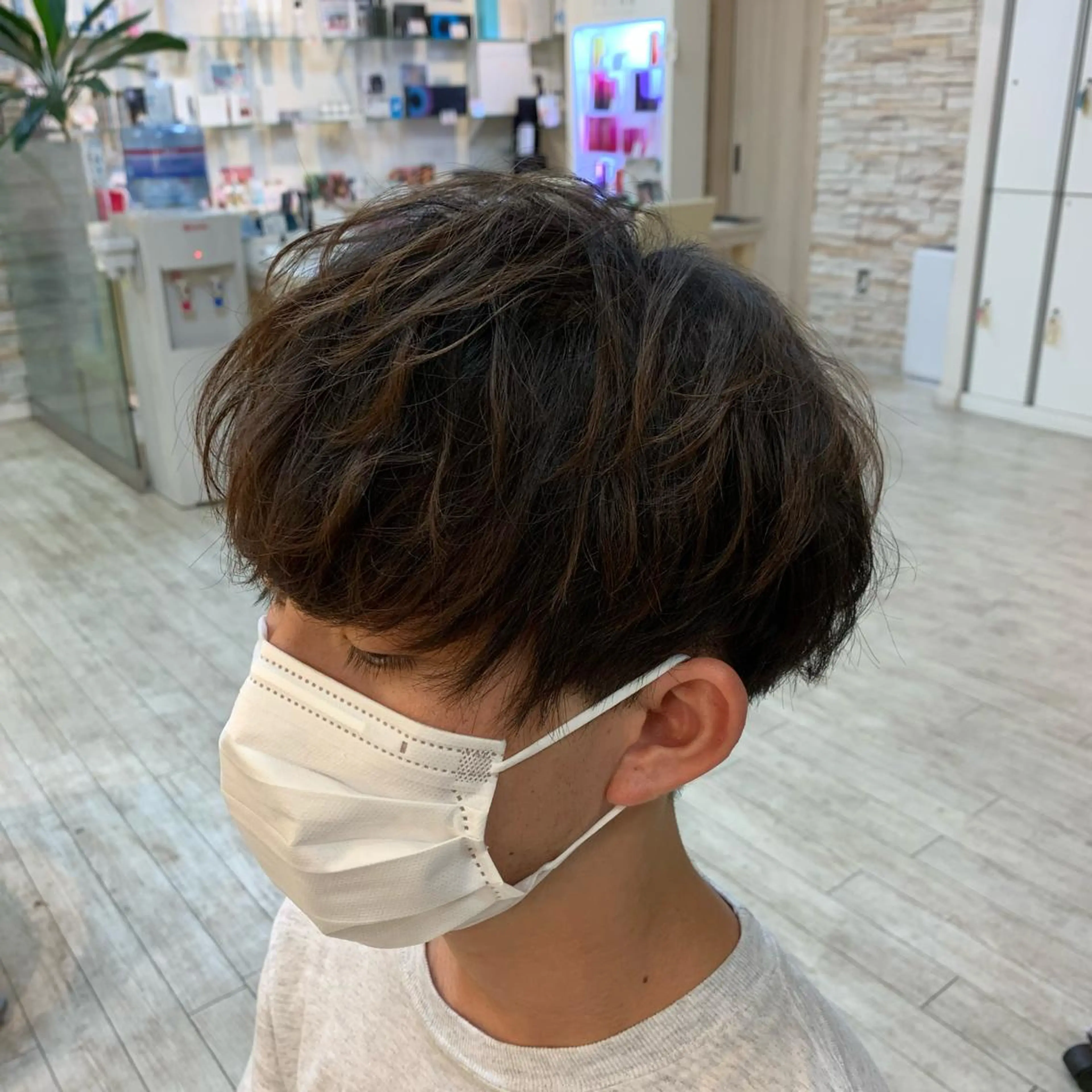 ショート パーマ メンズ マッシュ 刈り上げ カット トリートメント ヘアセット シャドウパーマ/ メンズ/KENTAのヘアスタイル