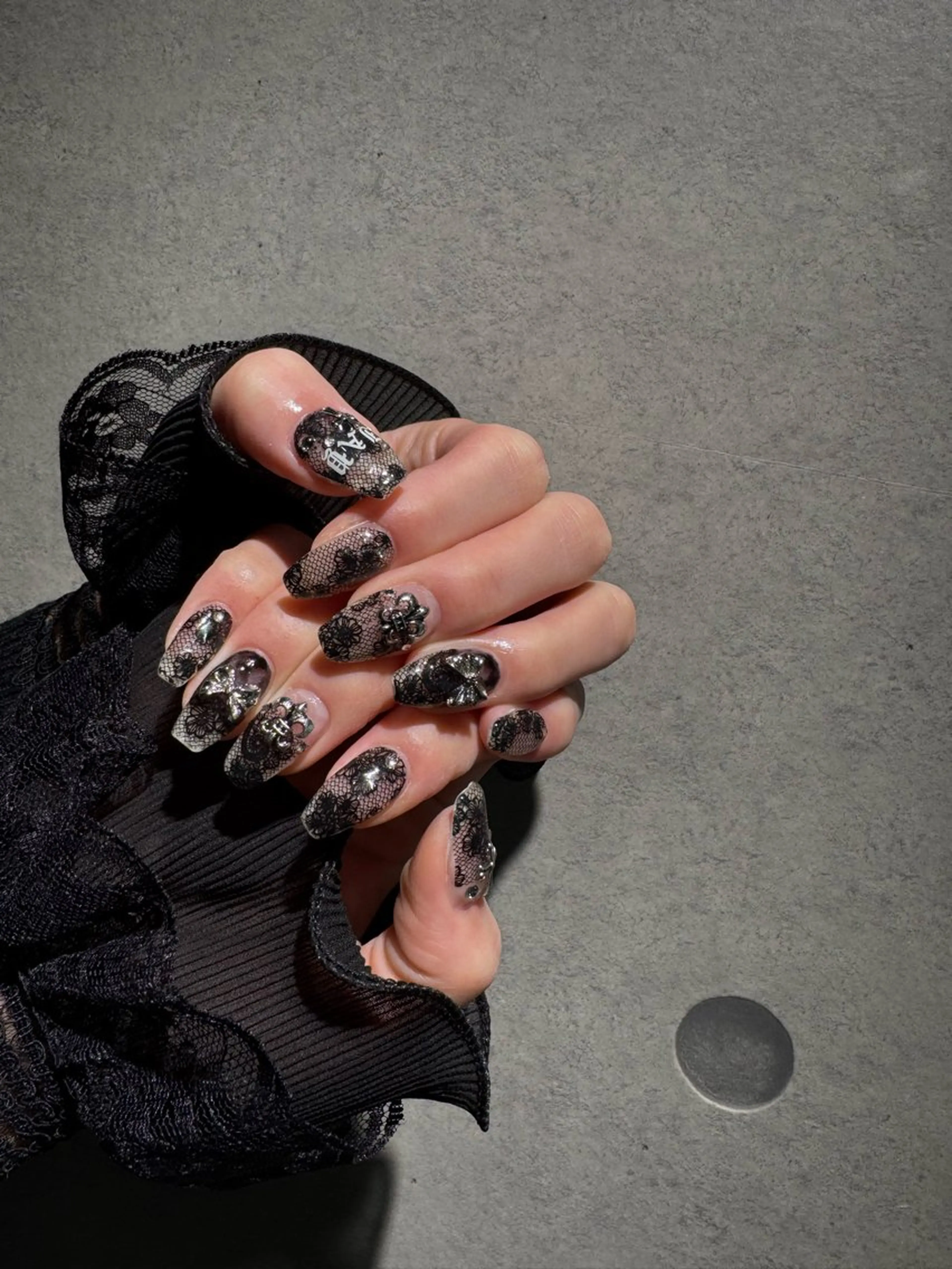 ネイル I-nailロング /ワンホン/キラキラのネイルデザイン